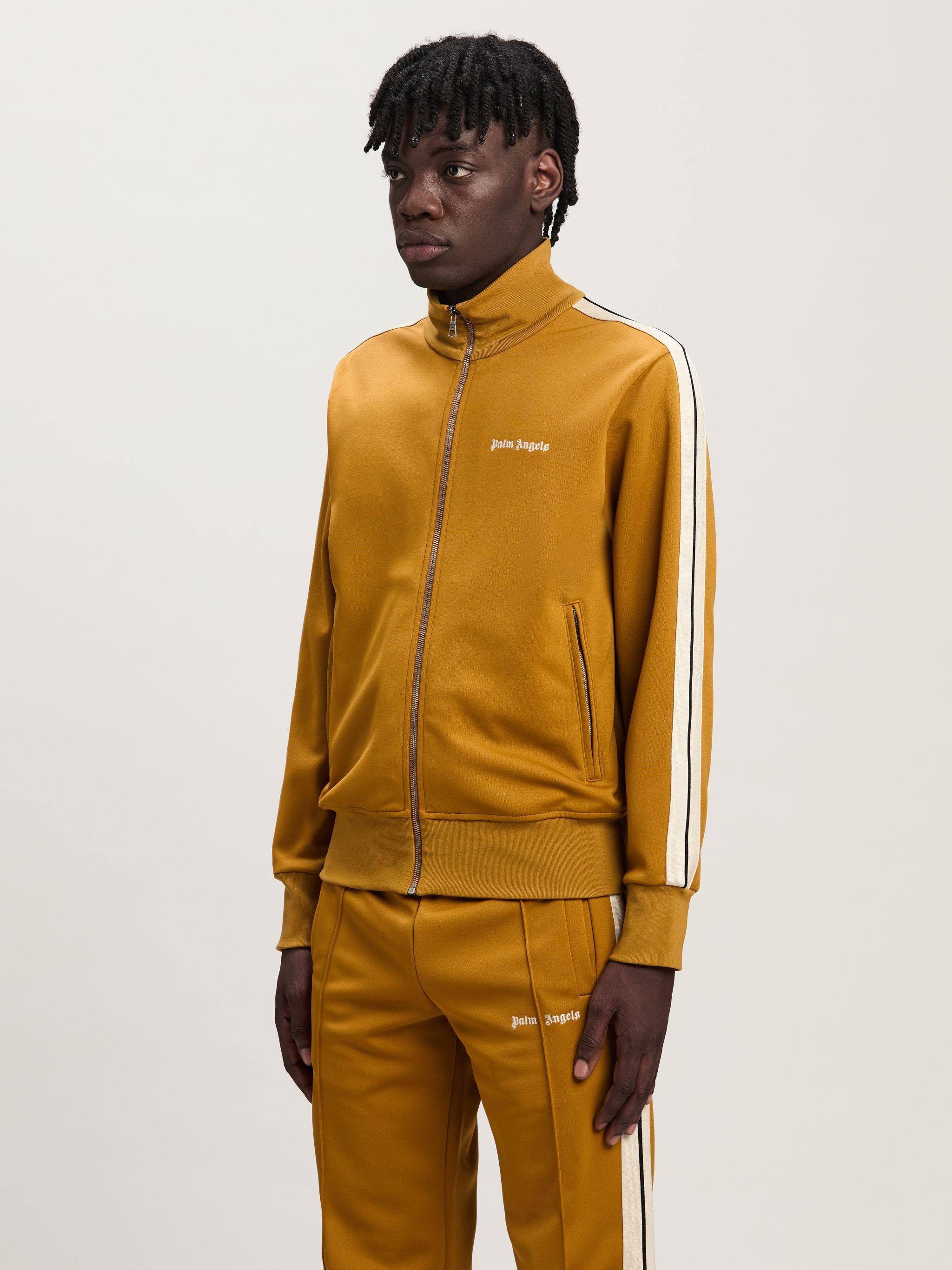Shop Palm Angels Classic Logo Sweatshirt In Brown