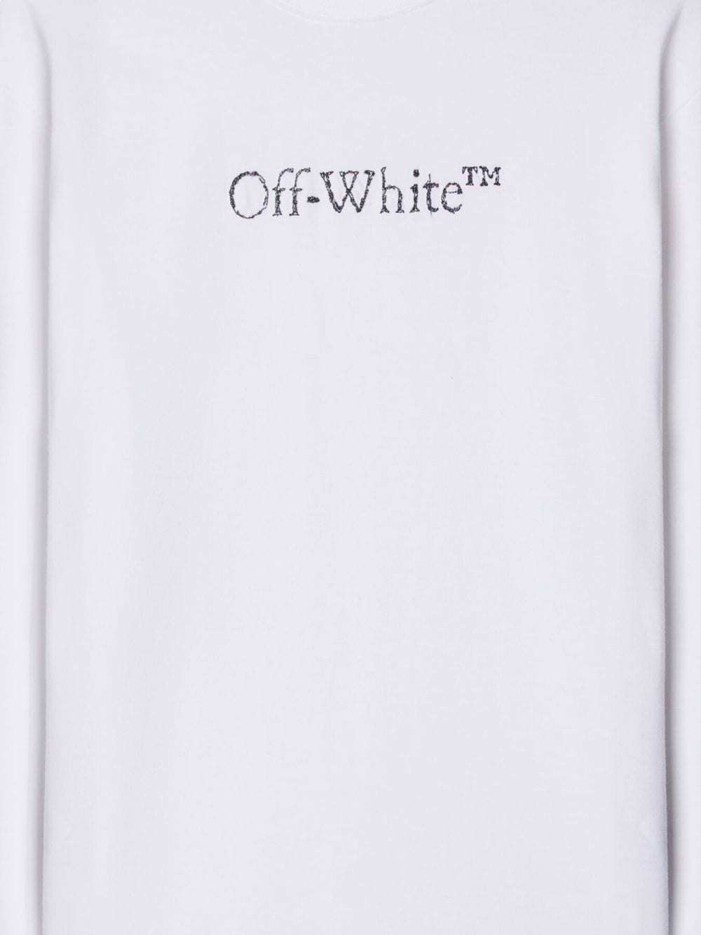 Off-white Diag-stripe Embroidered Sweatshirt In White