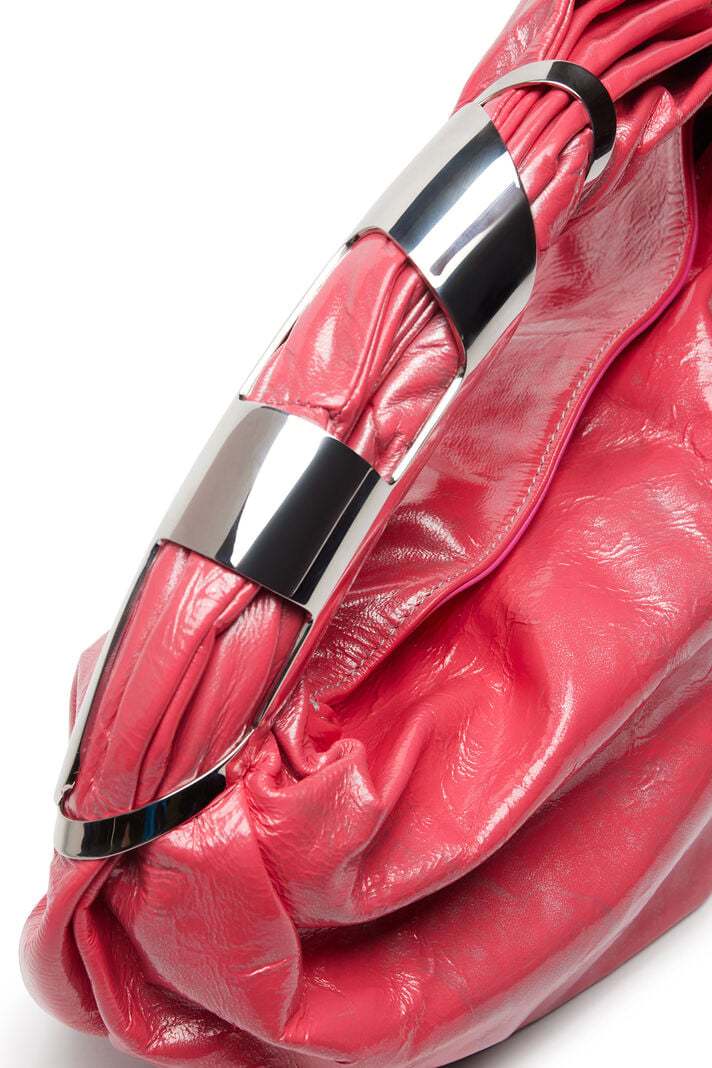 Diesel Grab-d Hobo S Leather Shoulder Bag In Red