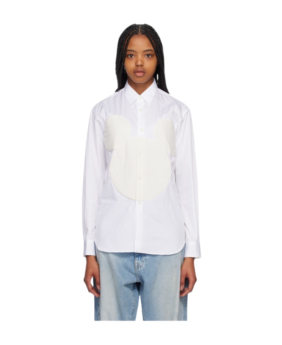 Shop Comme Des Garçons Shirt White Mickey Mouse Shirt
