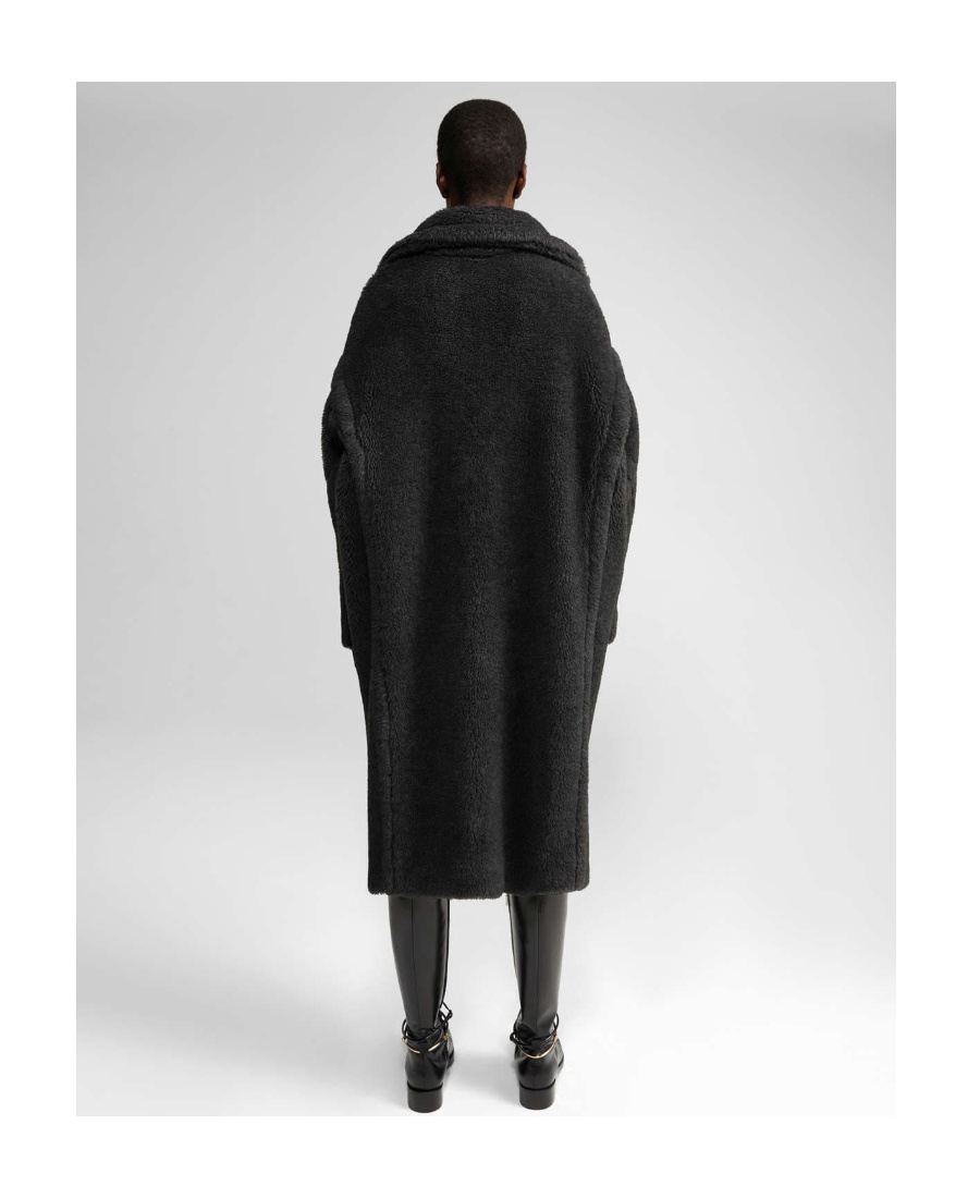 Max Mara Hooded Coat With Belt In Black Wool In Black
