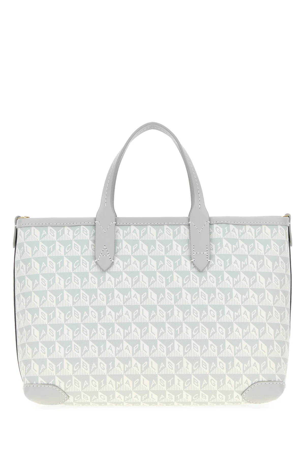Anya Hindmarch Printed Canvas Xs I Am A Plastic Bag Handbag In White