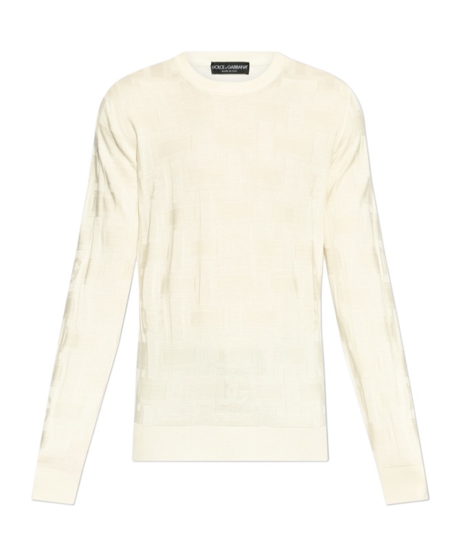 Dolce & Gabbana Logo-jacquard Sweatshirt In White