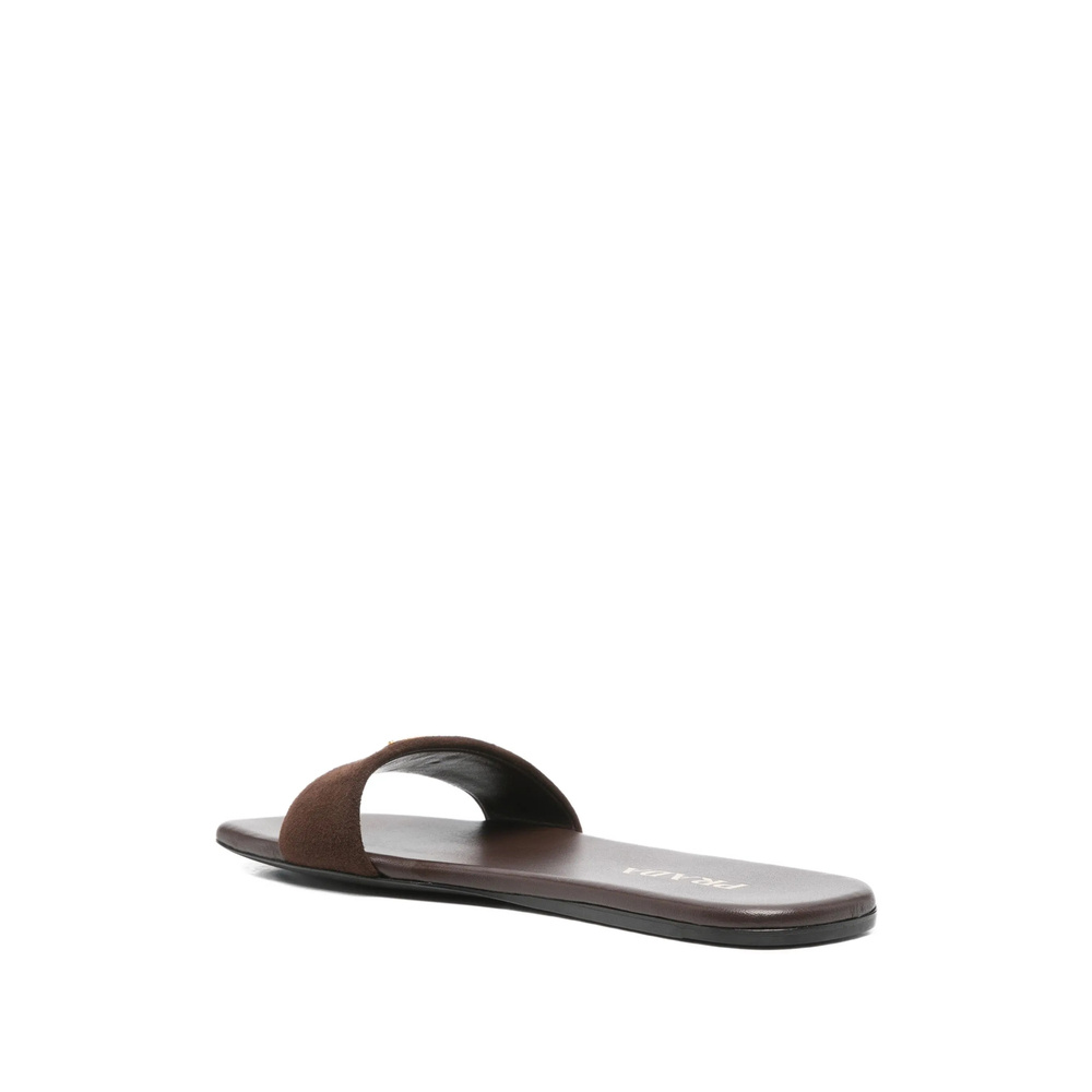 Prada Square-toed Slippers In Brown