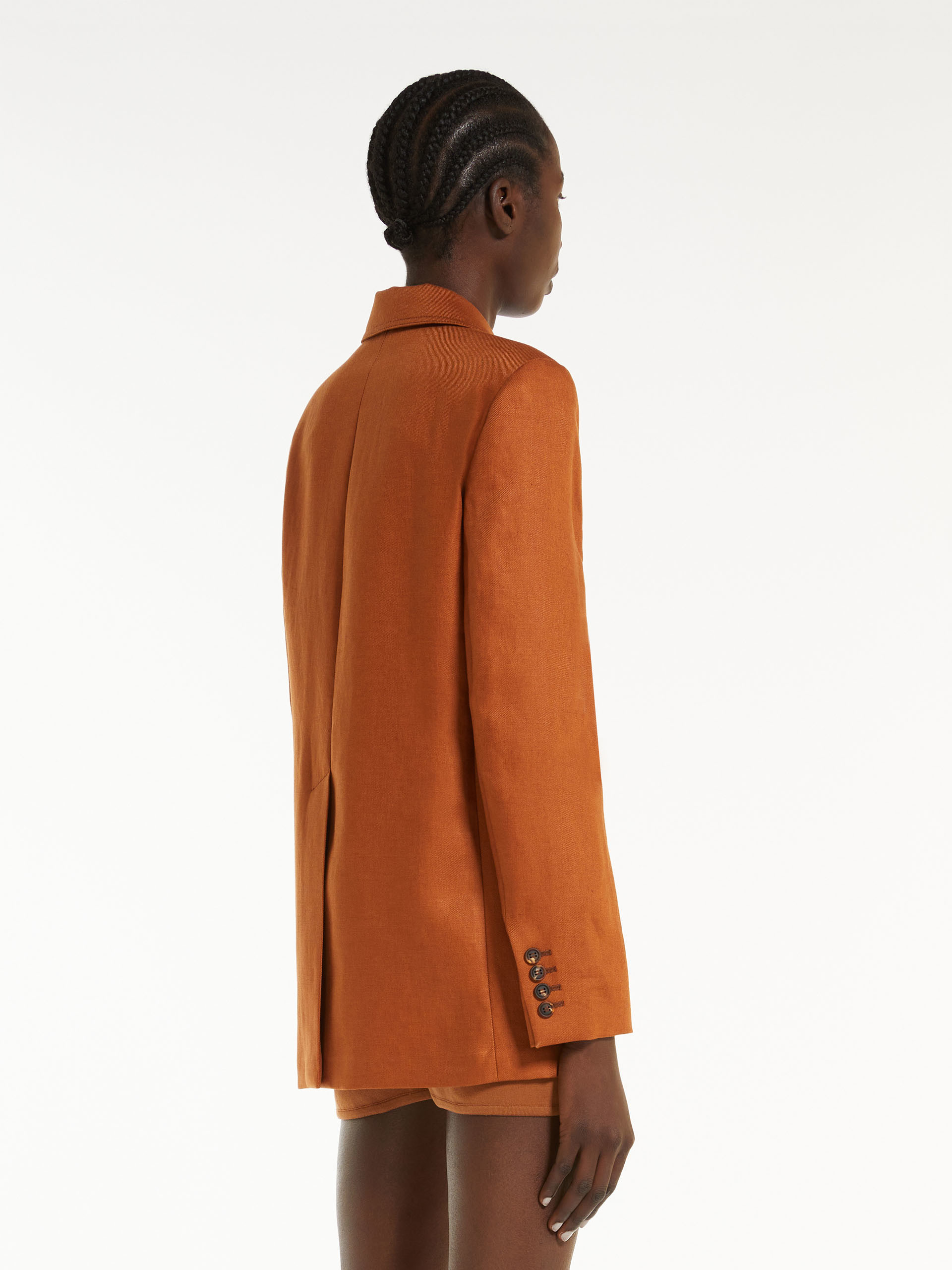 Max Mara Linen Single-breasted Bohemia Blazer Tobacco In Brown