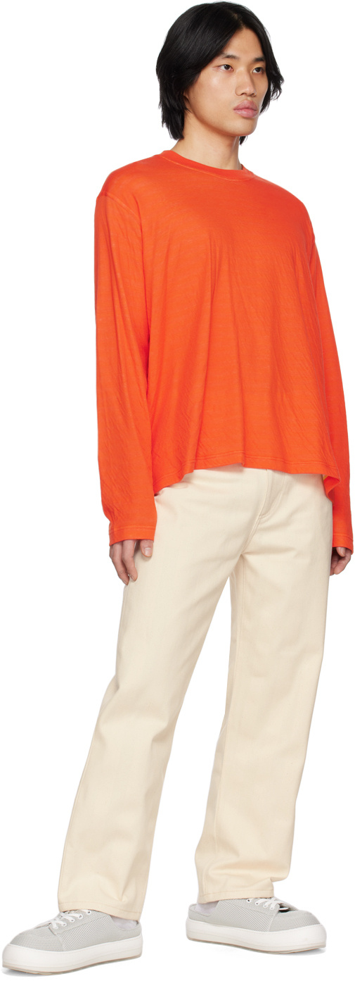 Sunnei Long-sleeved T-shirt In Orange