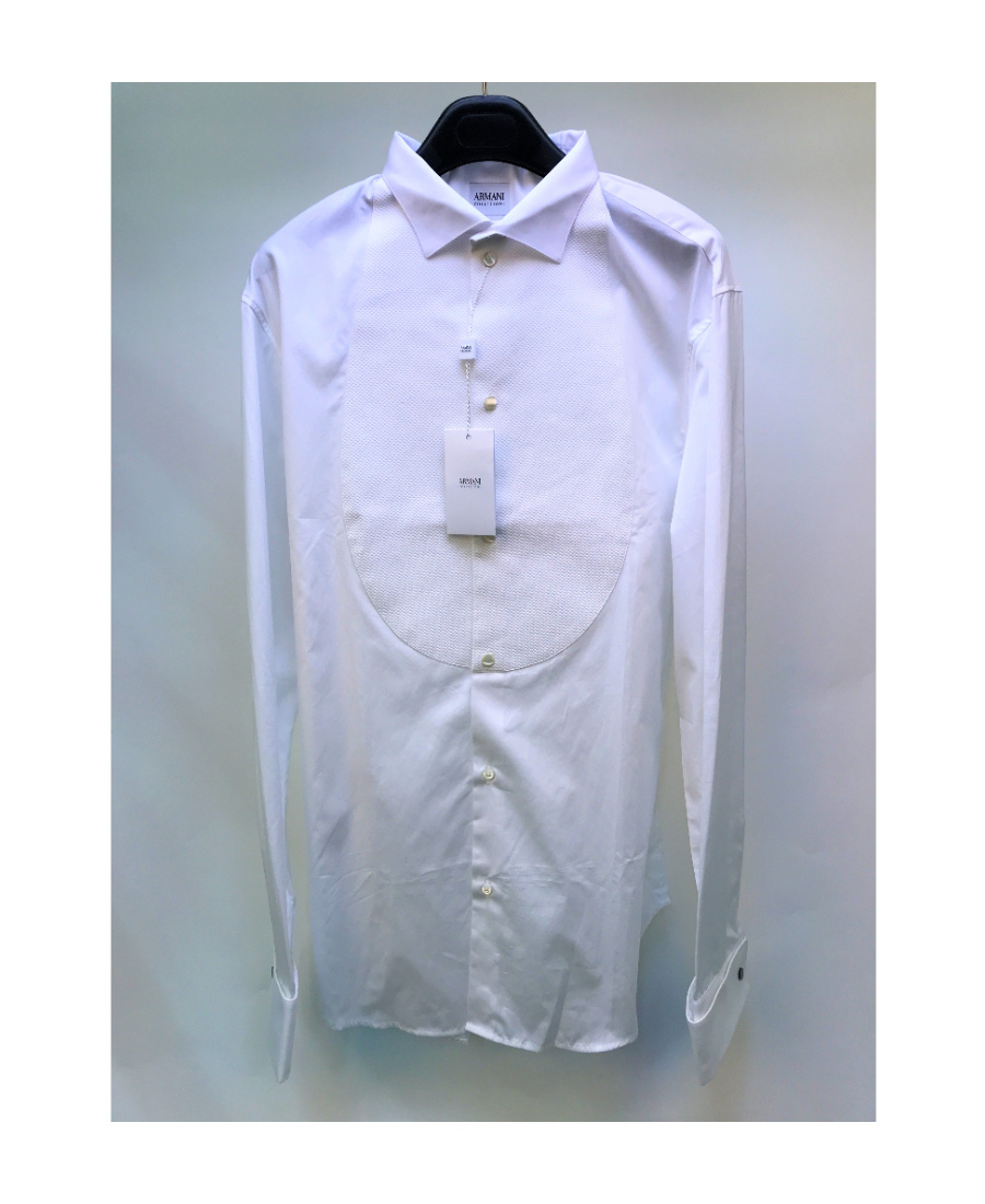Armani Collezioni Lapel Shirt In White