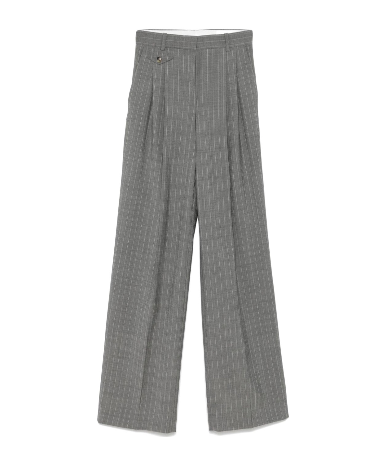 Hugo Boss High-waist Flared Trousers In Gray