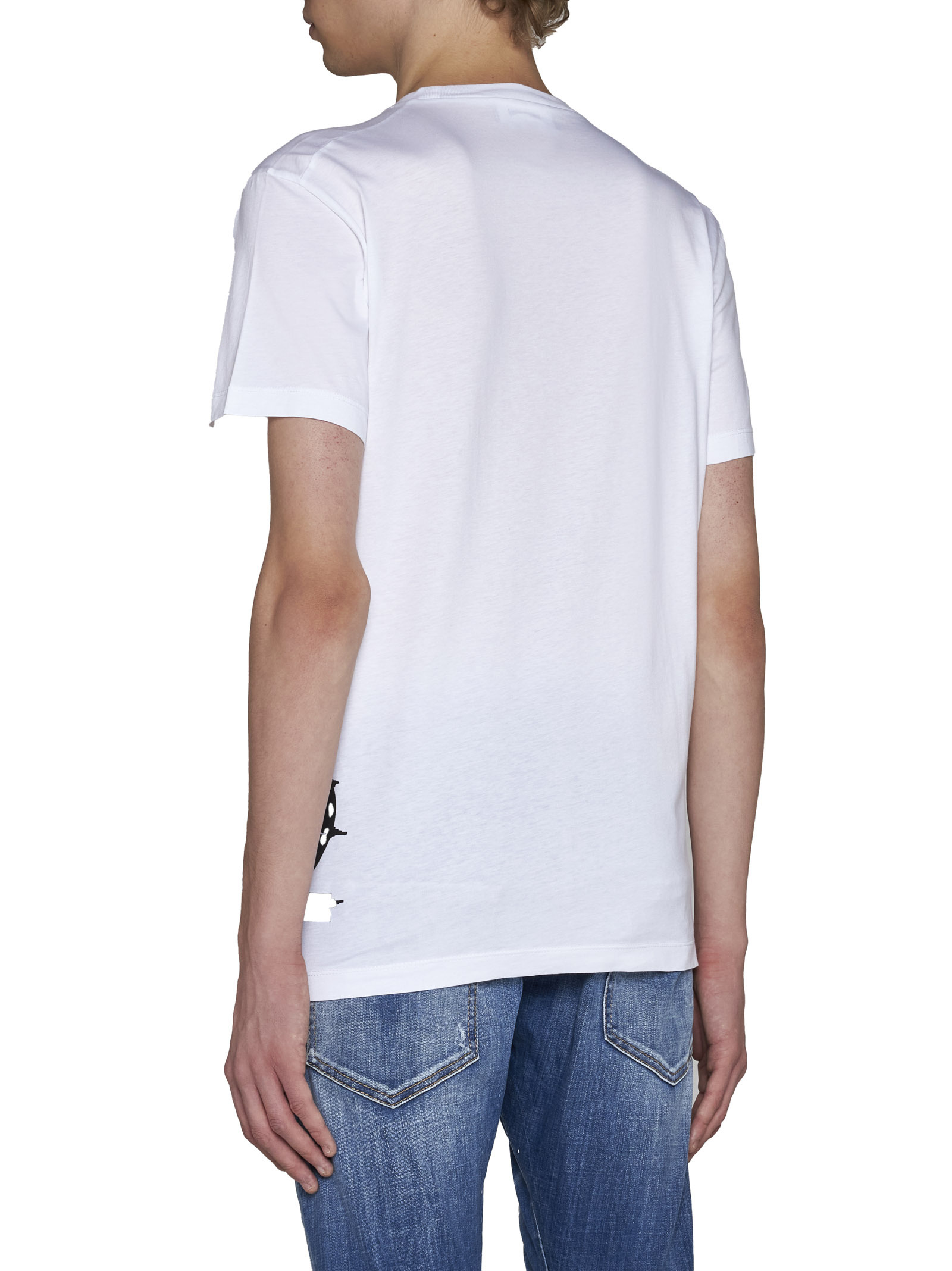 Dsquared2 Slouch T-shirt With Contrasting Logo Print In White