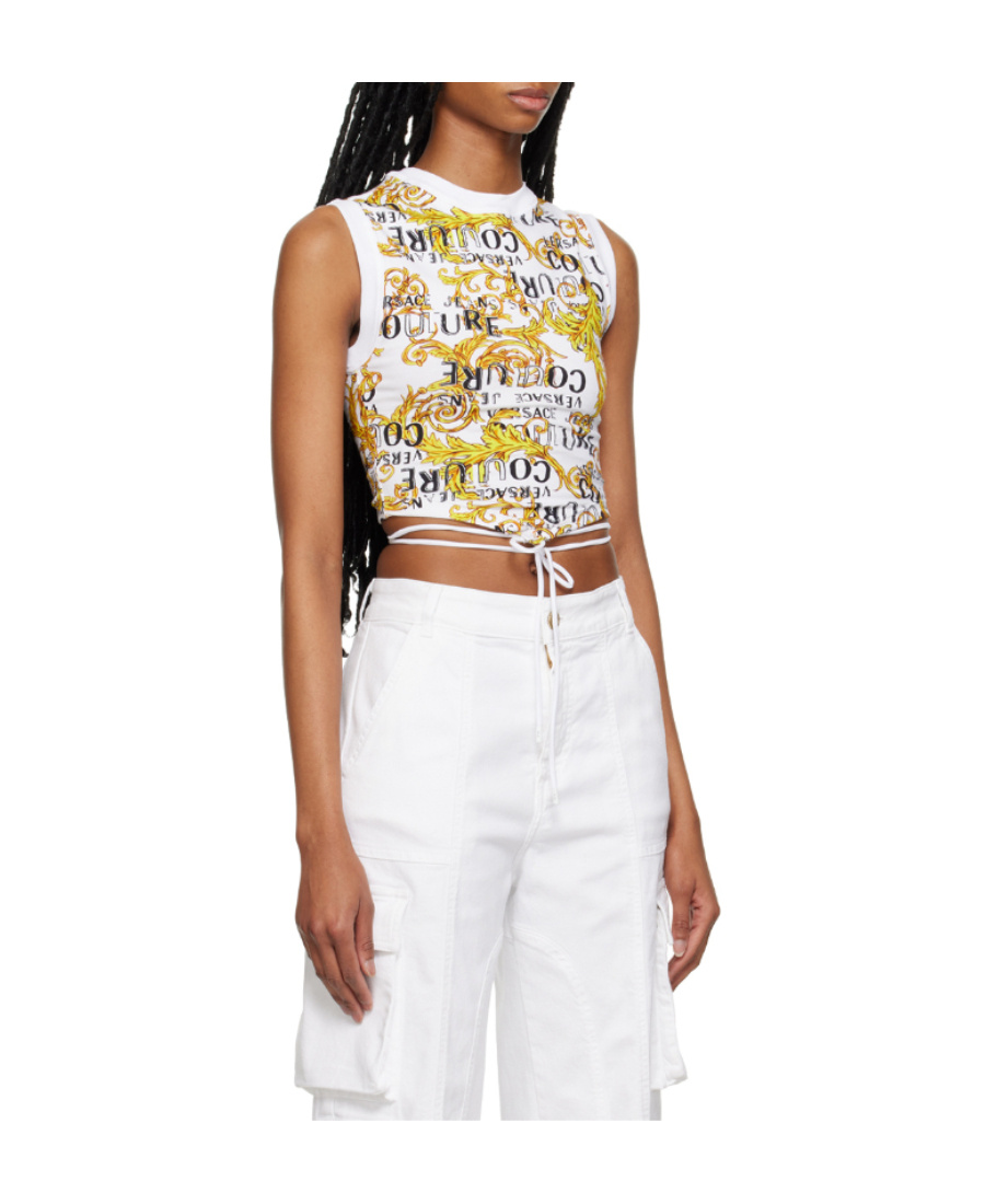 Versace Jeans Logo Vest In White