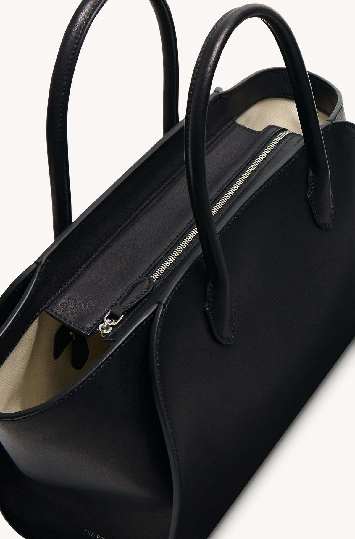The Row Marlo 12 Leather Bag In Black