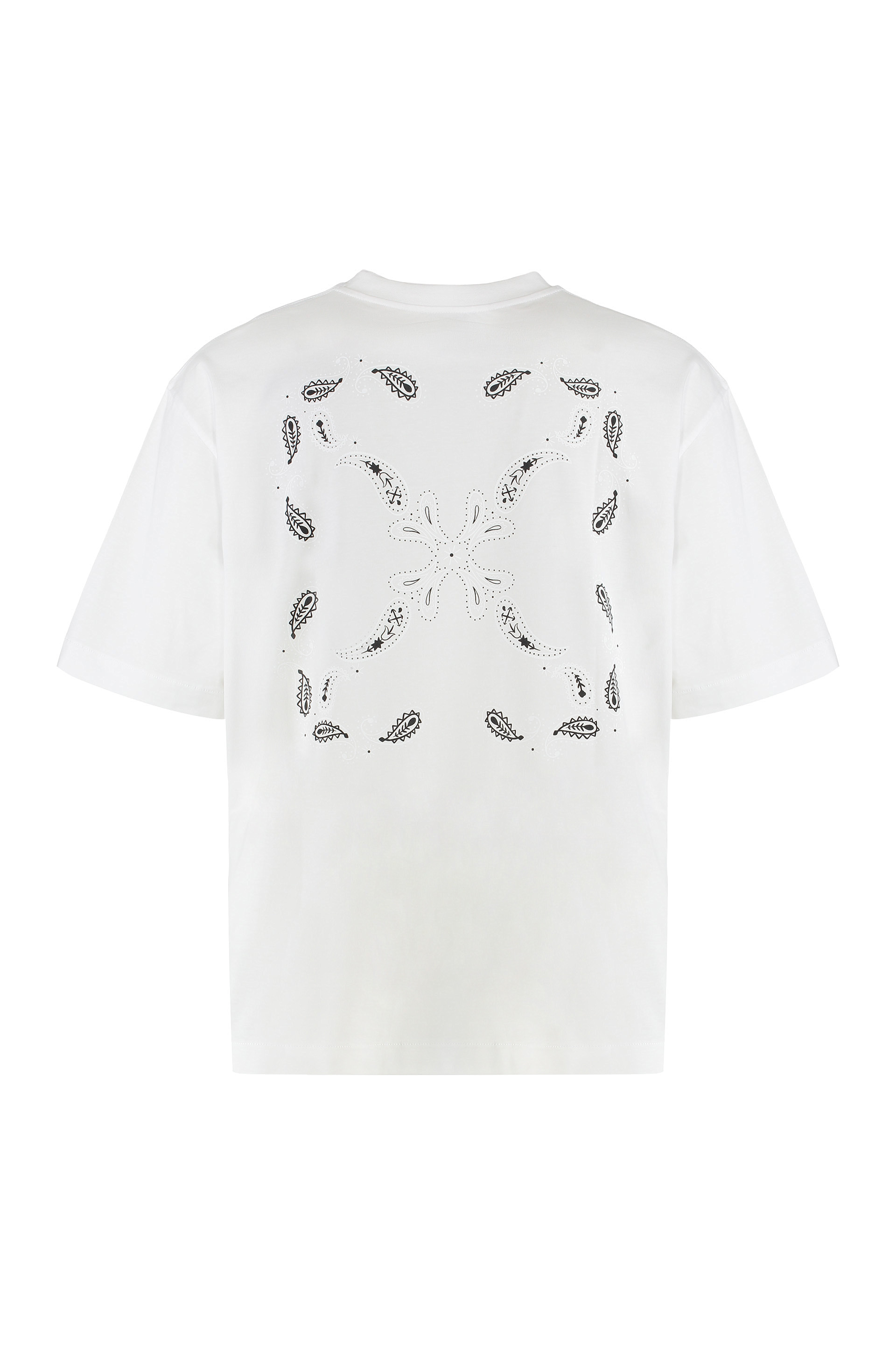 Off-white Graphic Print Crew Neck Short Sleeve T-shirt In White
