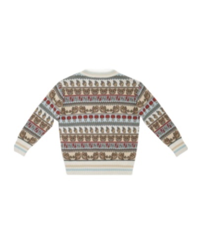 Fendi Round Neck Pattern Sweater In Gray