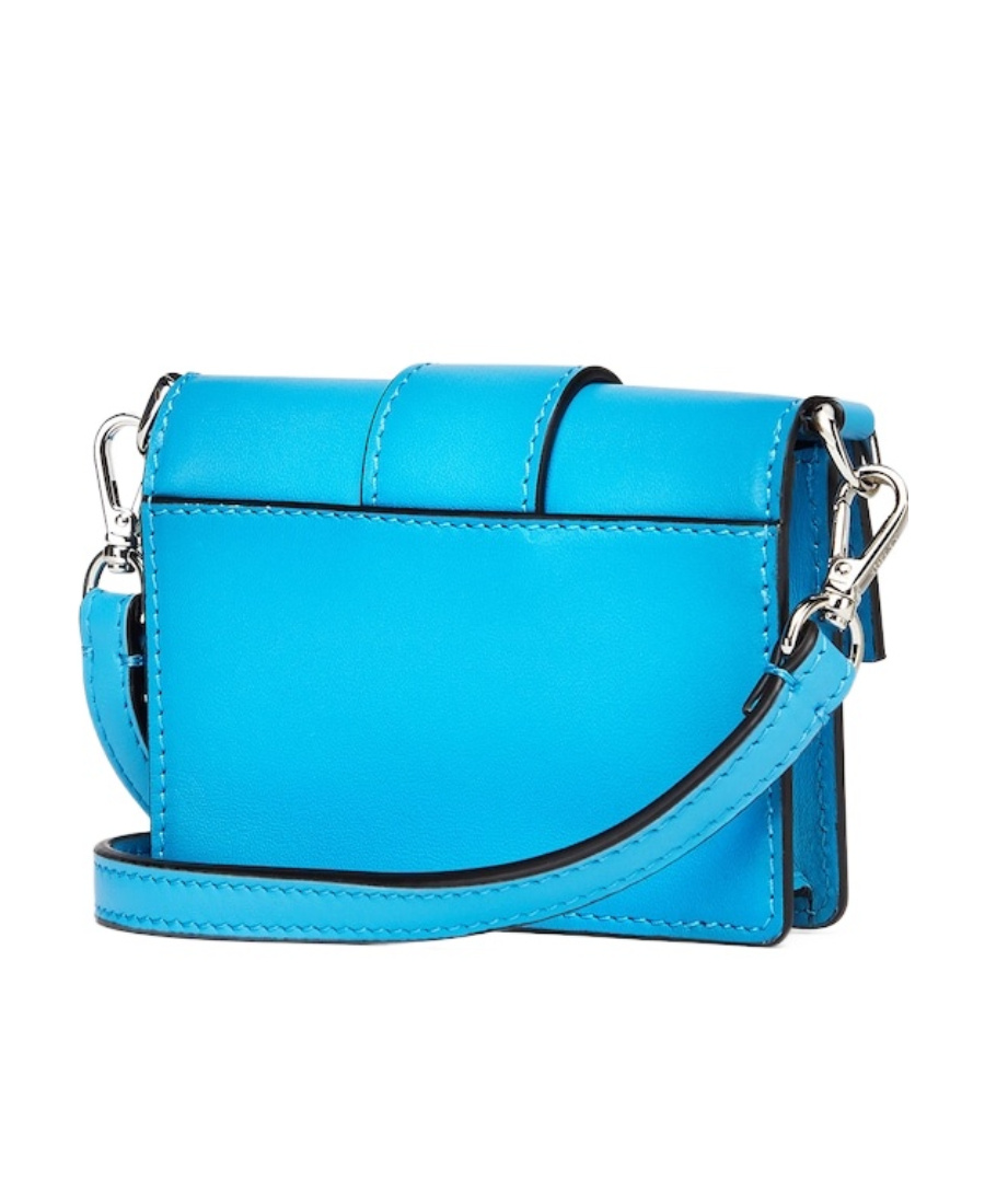 Fendi Baguette Leather Wallet In Blue