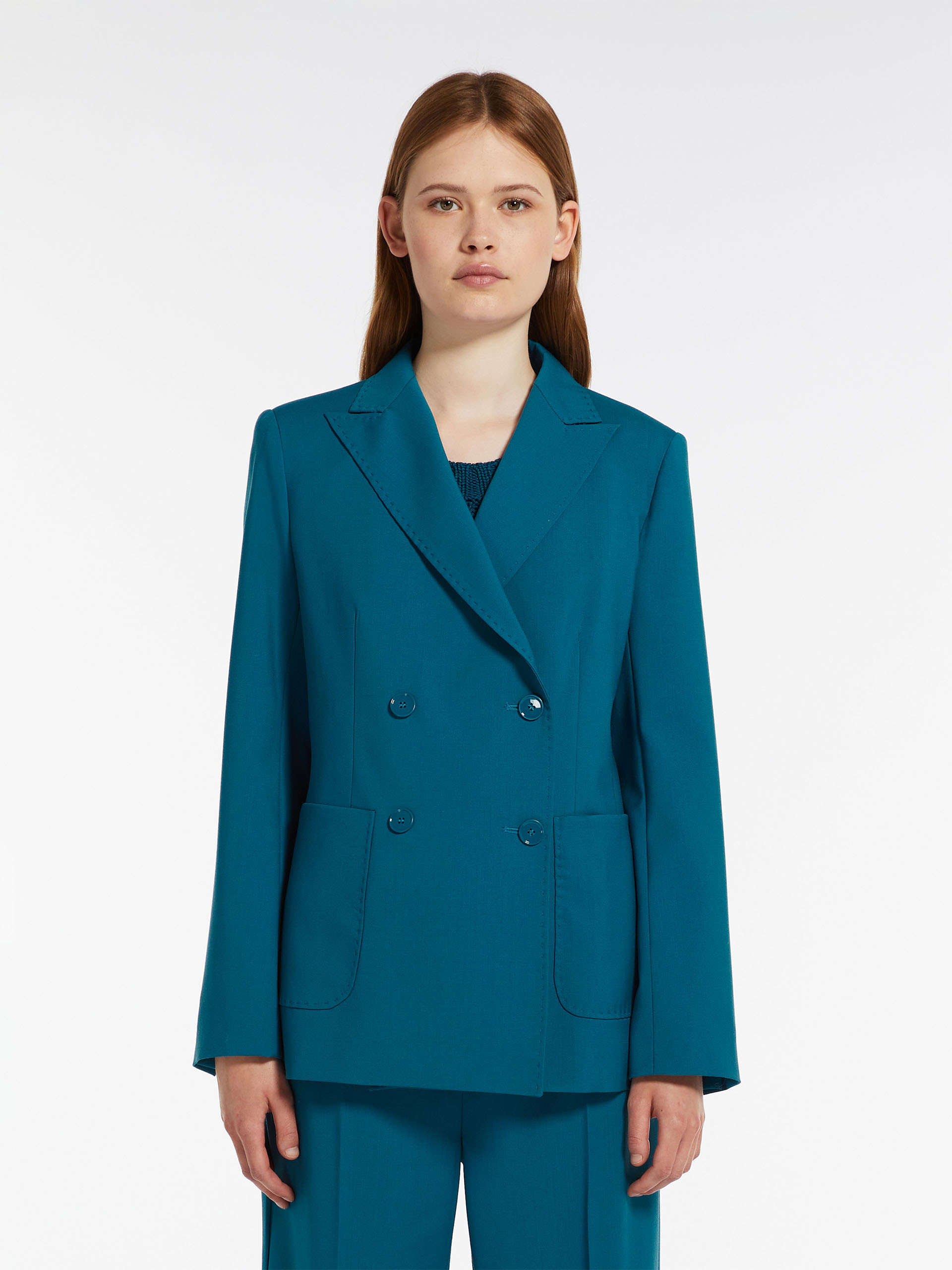 Weekend Max Mara Wool Blazer In Green