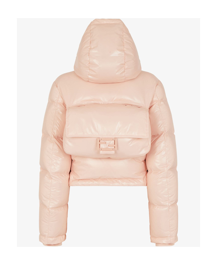 Fendi Puffer Down Jacket In Pink