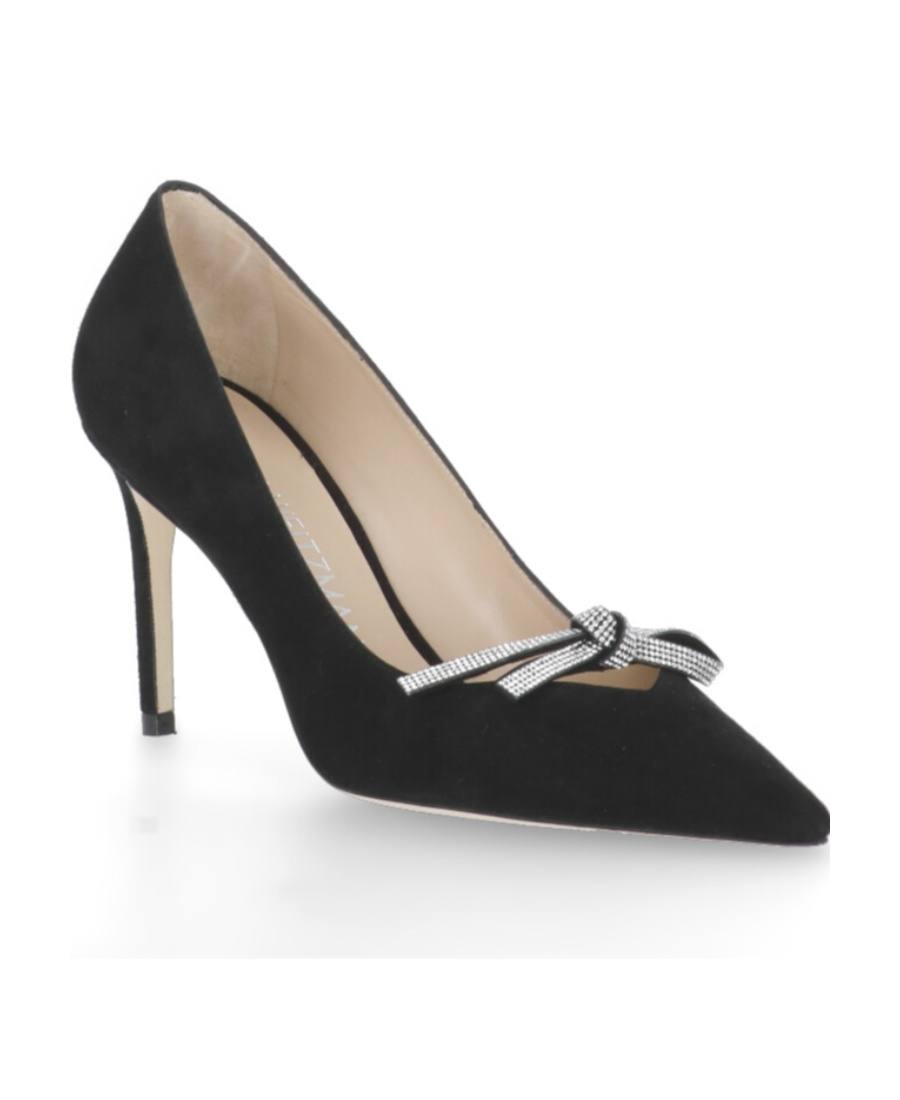 Stuart Weitzman Black Logo High Heels In Black