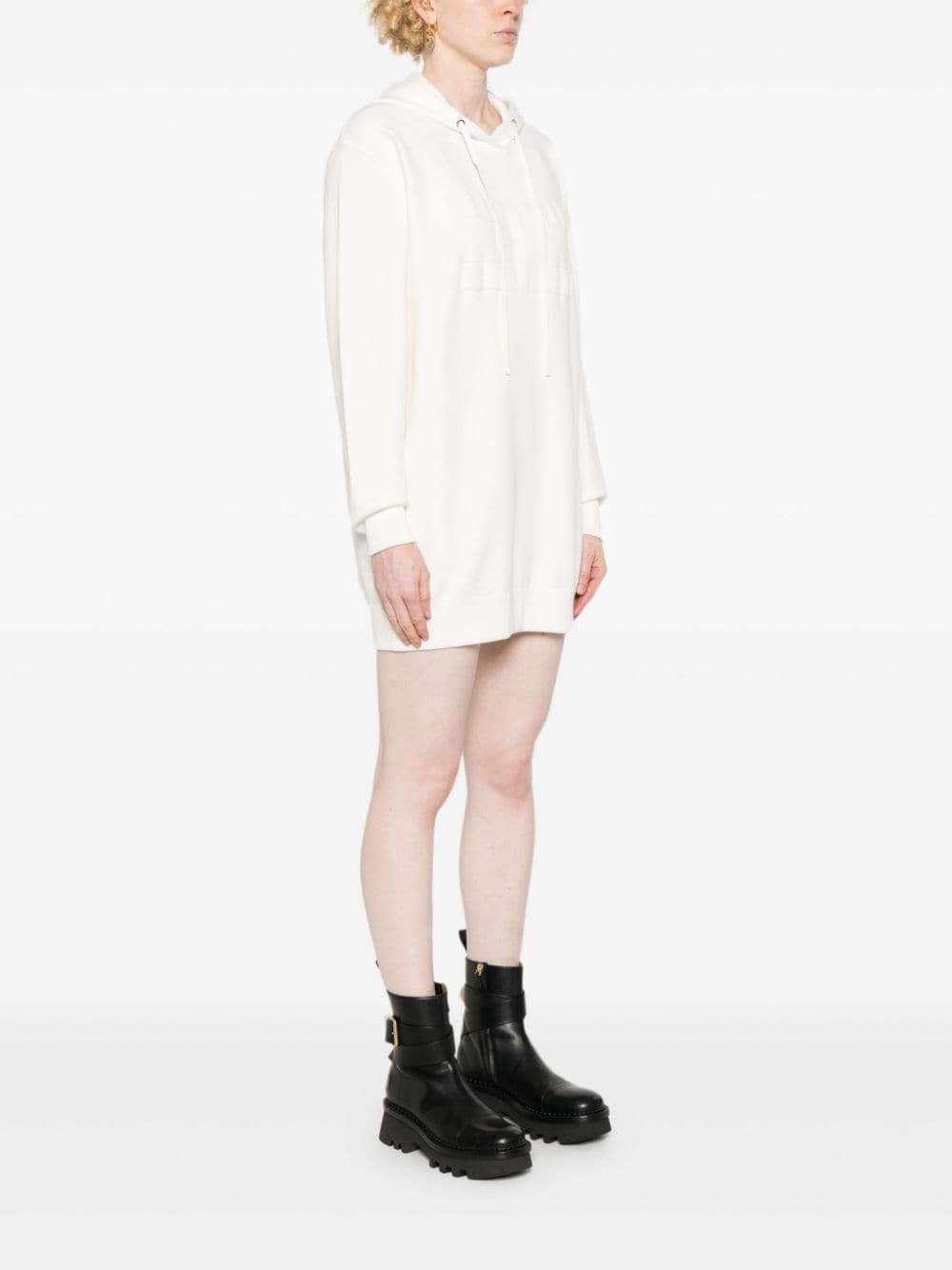 Elisabetta Franchi Sweatshirtkleid Mit Kapuze In White