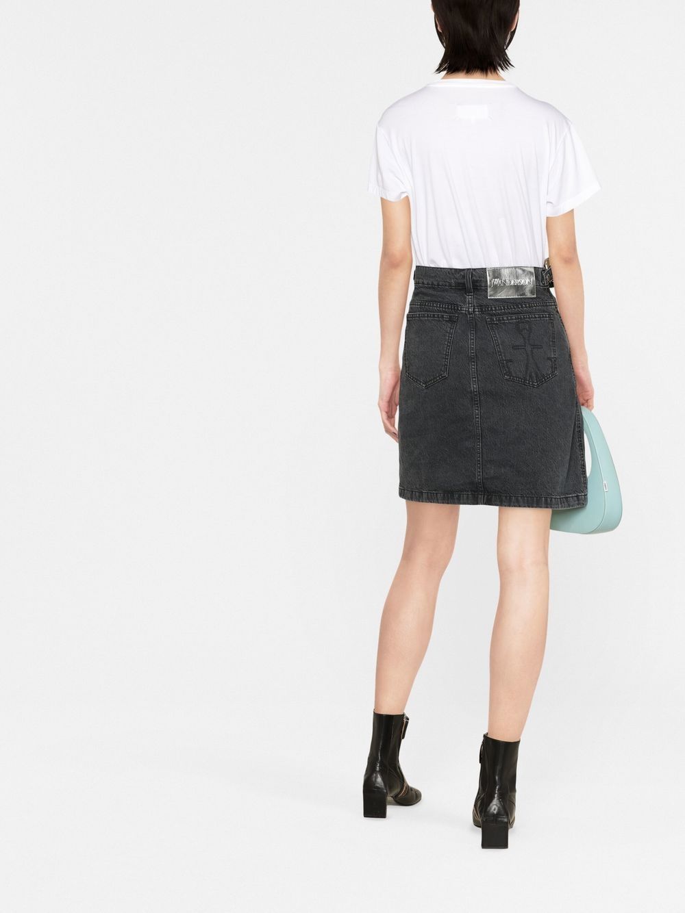 Jw Anderson Denim Midi Skirt In Black