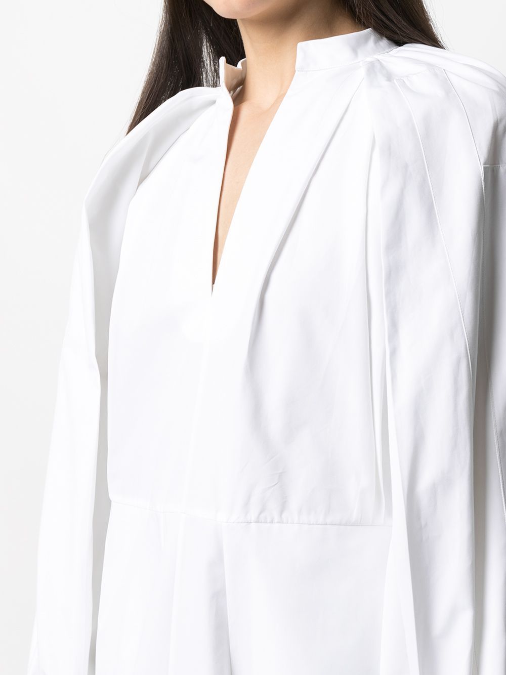 Jil Sander Pleat-detail Tunic Dress In White