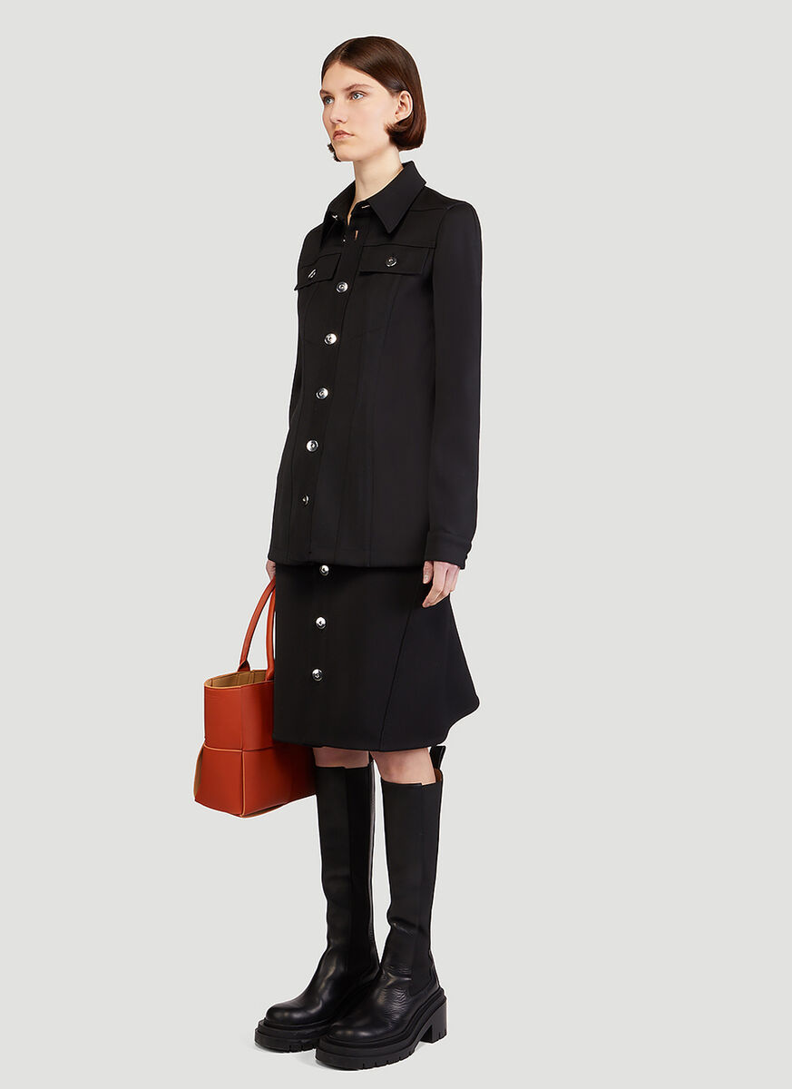 Shop Bottega Veneta A-line Buttoned Skirt In Black