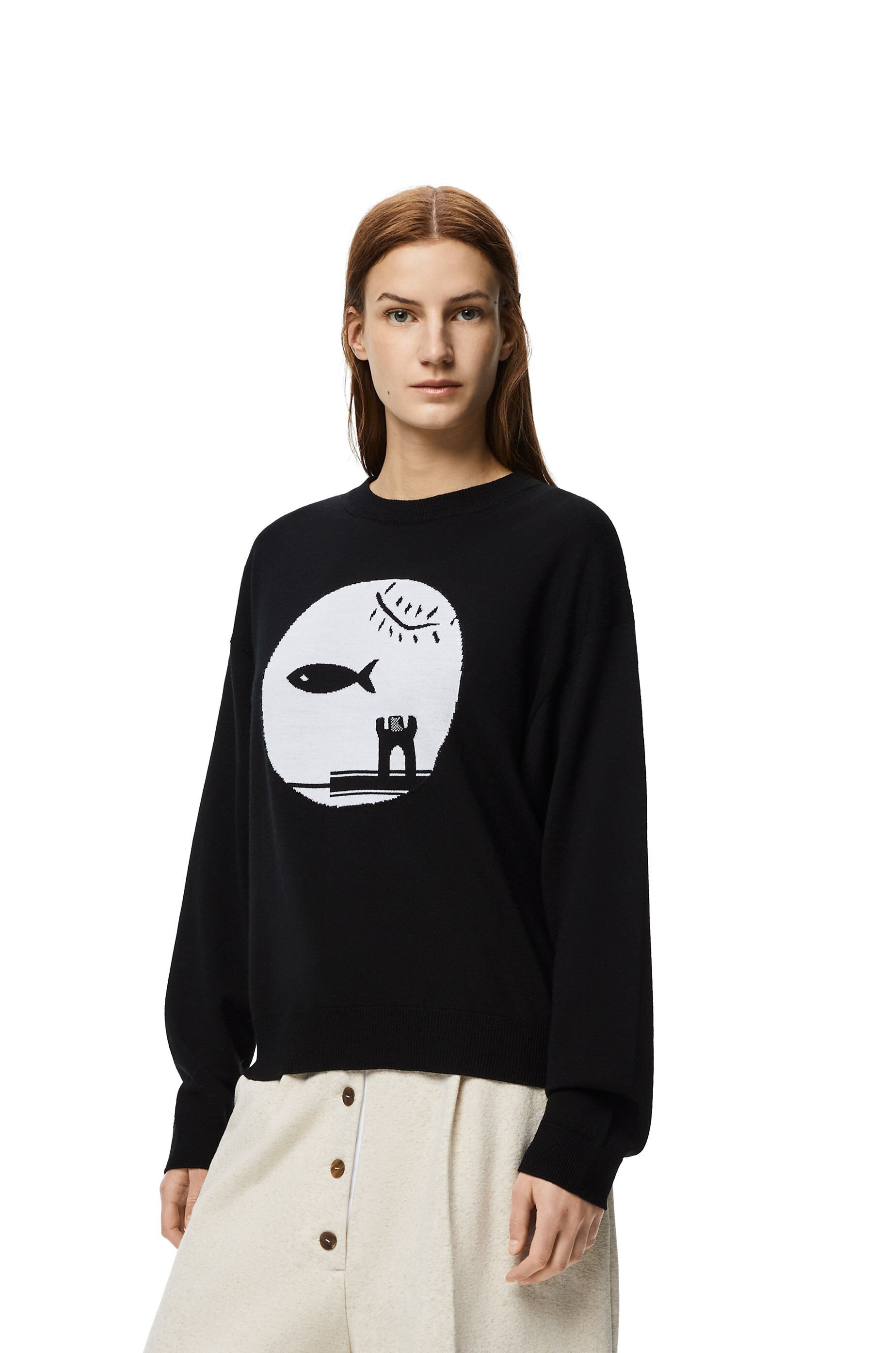Loewe Inlaid Wool Pullover In Black