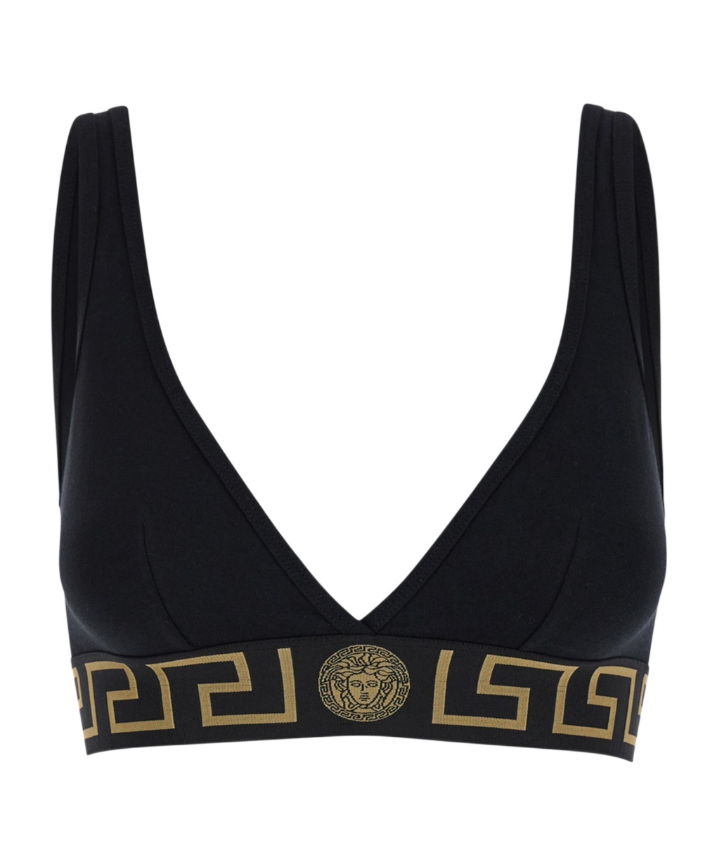 Versace Bra With Elastic Band Featuring The Greca Motif In White