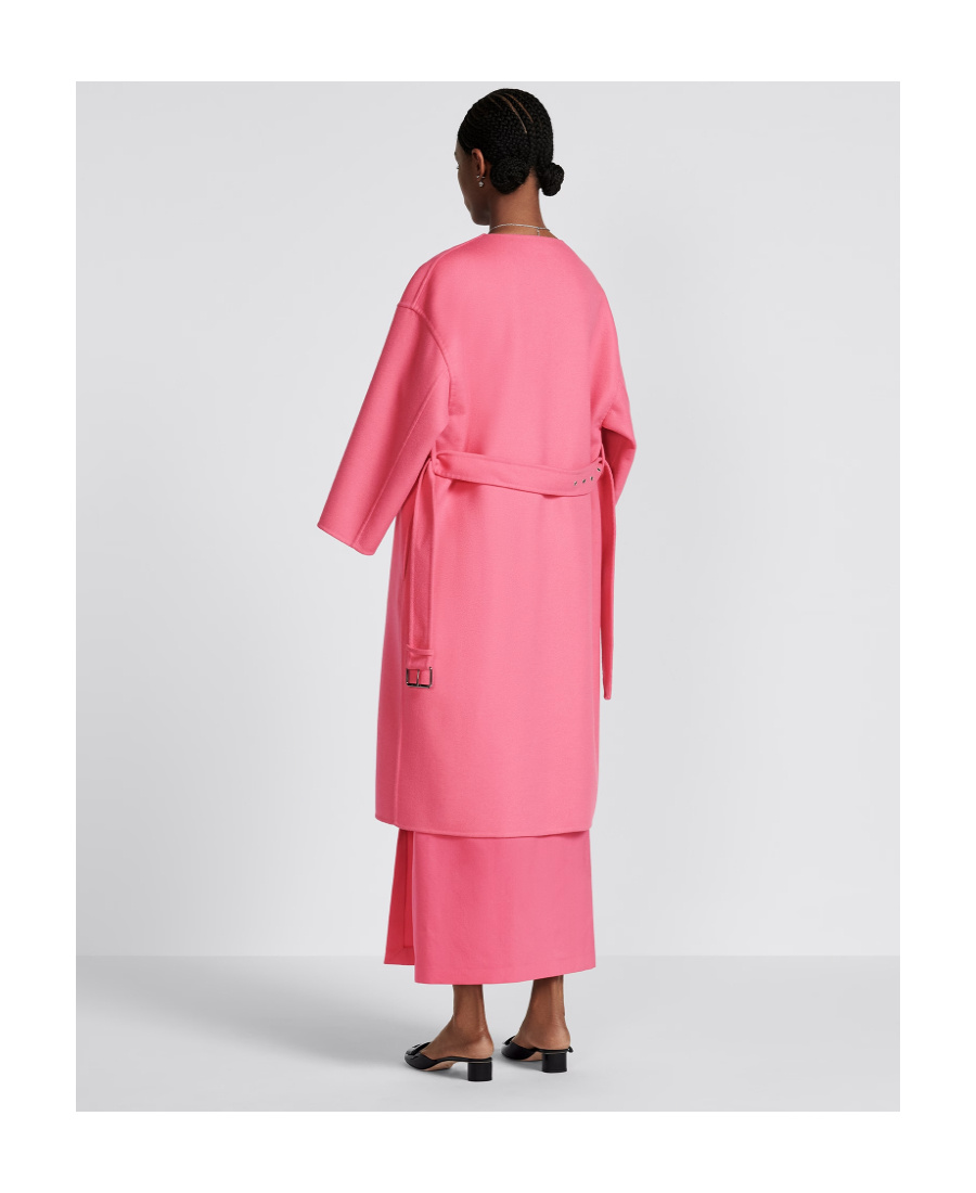 Dior Tie A Belt Overcoat In Pink