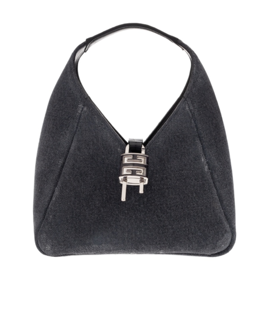 Givenchy Mini G-hobo Bag In Washed Denim In Black