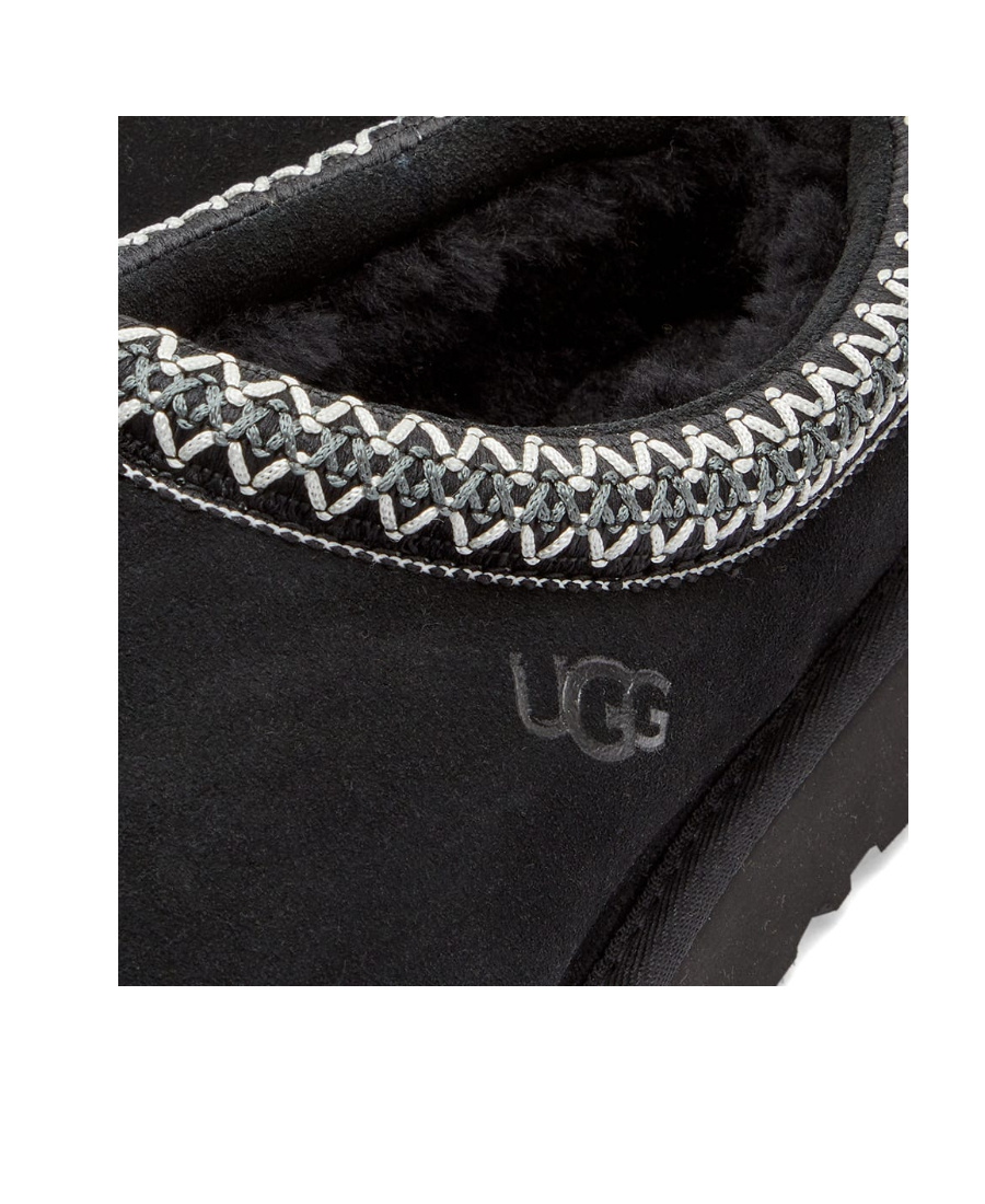 Shop Ugg Tasman Suede Slippers In Black