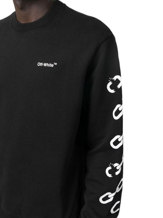 Off-white Chain-link Arrow Sweatshirt In Black
