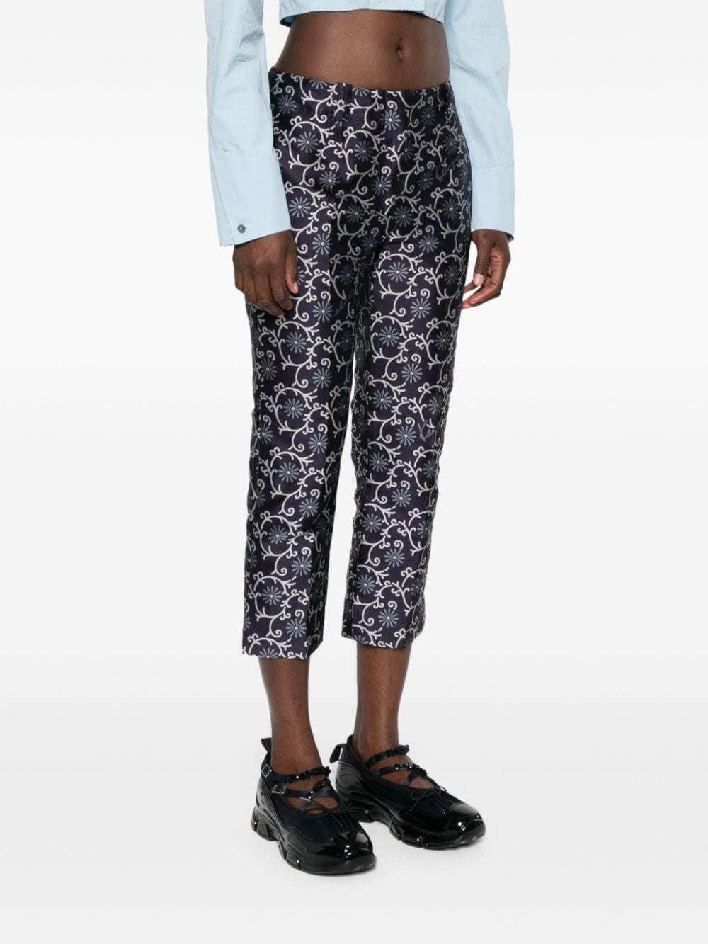 Shop Kenzo ' Marguerite' Cropped Pants In Black