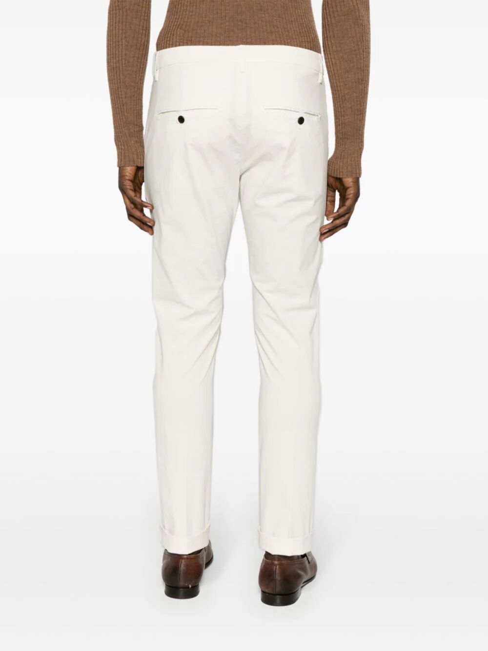 Dondup Gaubert Mid-rise Tapered Trousers In White
