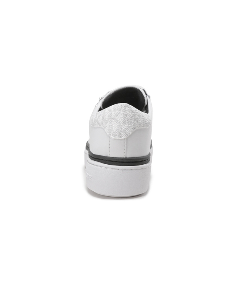 Michael Michael Kors Logo-charm Leather Sneakers In White