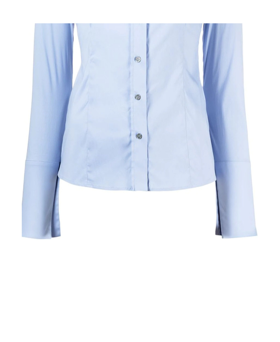 Shop Patrizia Pepe Long-sleeved Shirt In Blue