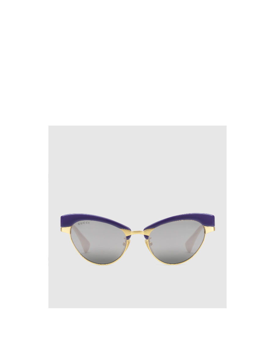 Gucci Interchangeable-rim Oval Sunglasses In Gray