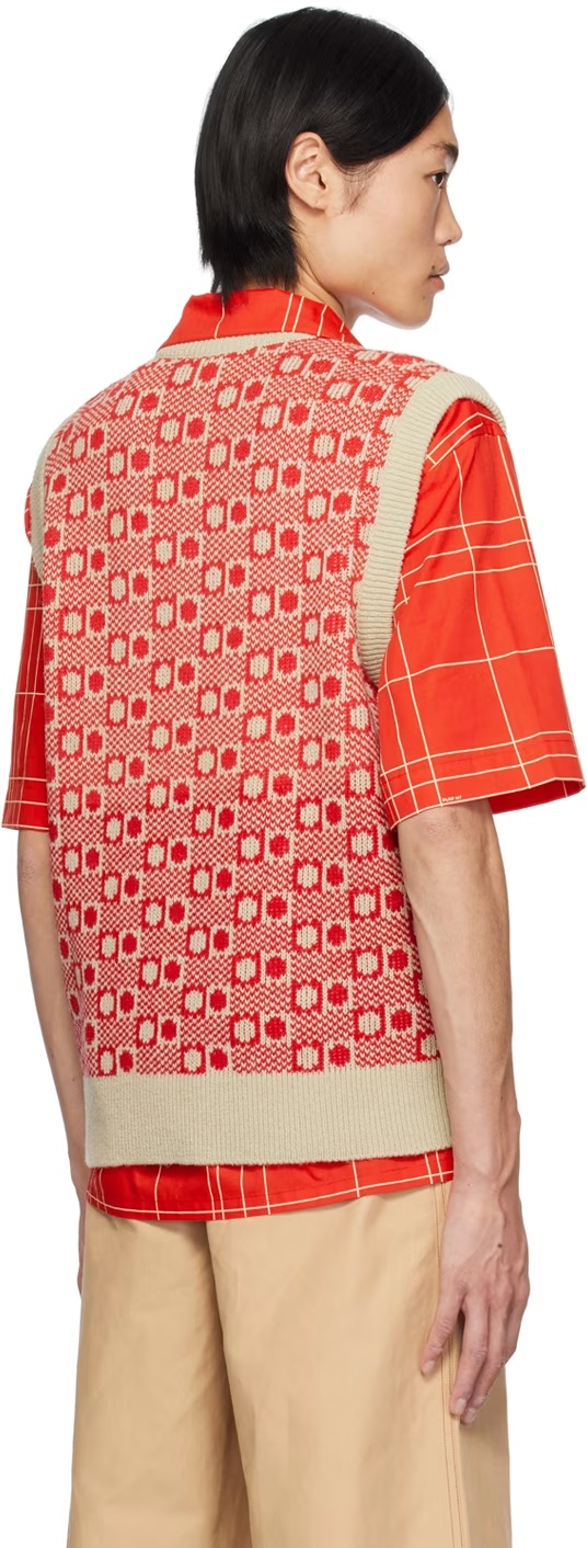 Shop Marni V-neck Knitted Vest In Nude