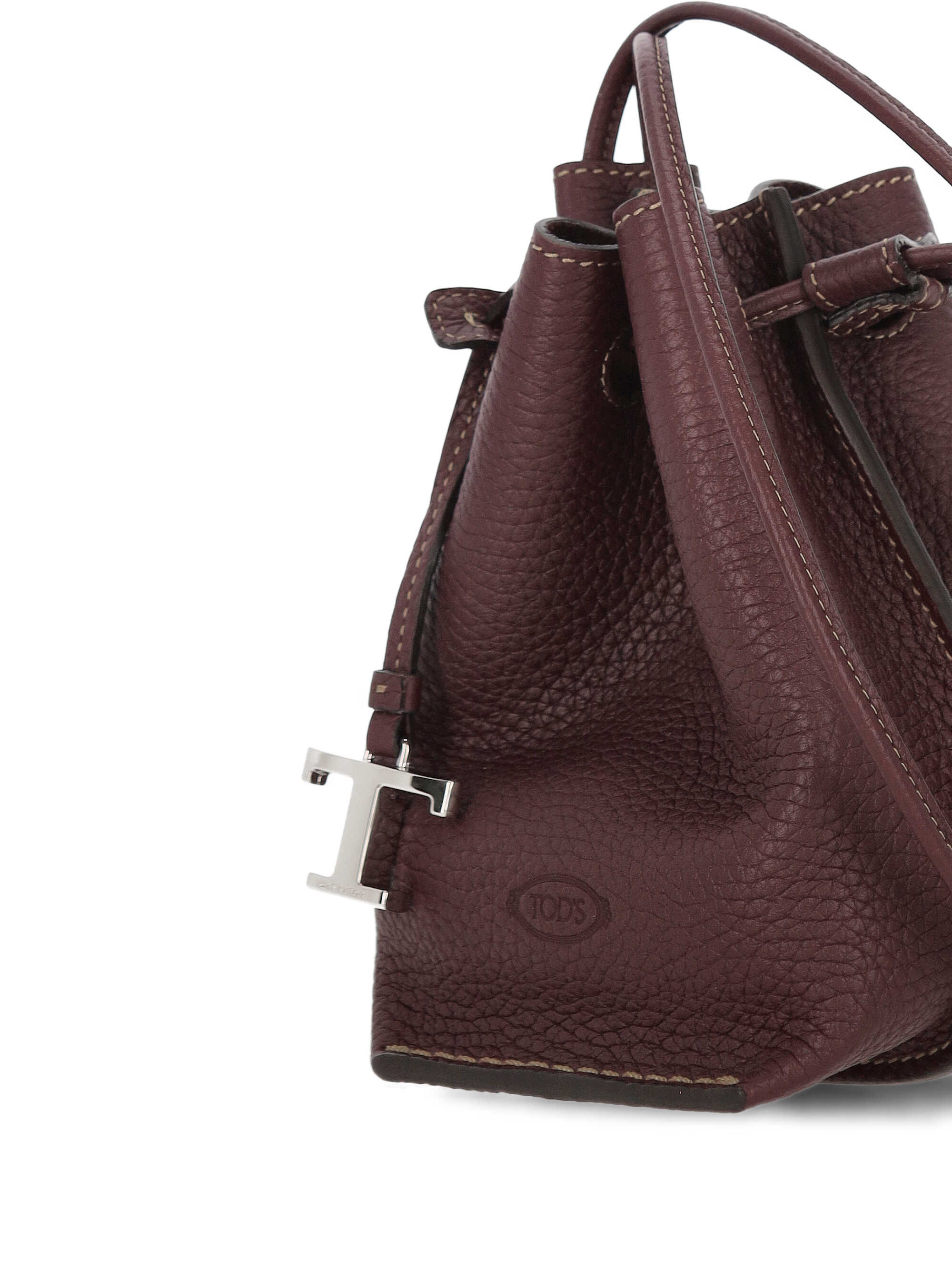 Tod's Drawstring Leather Bucket Bag In Black