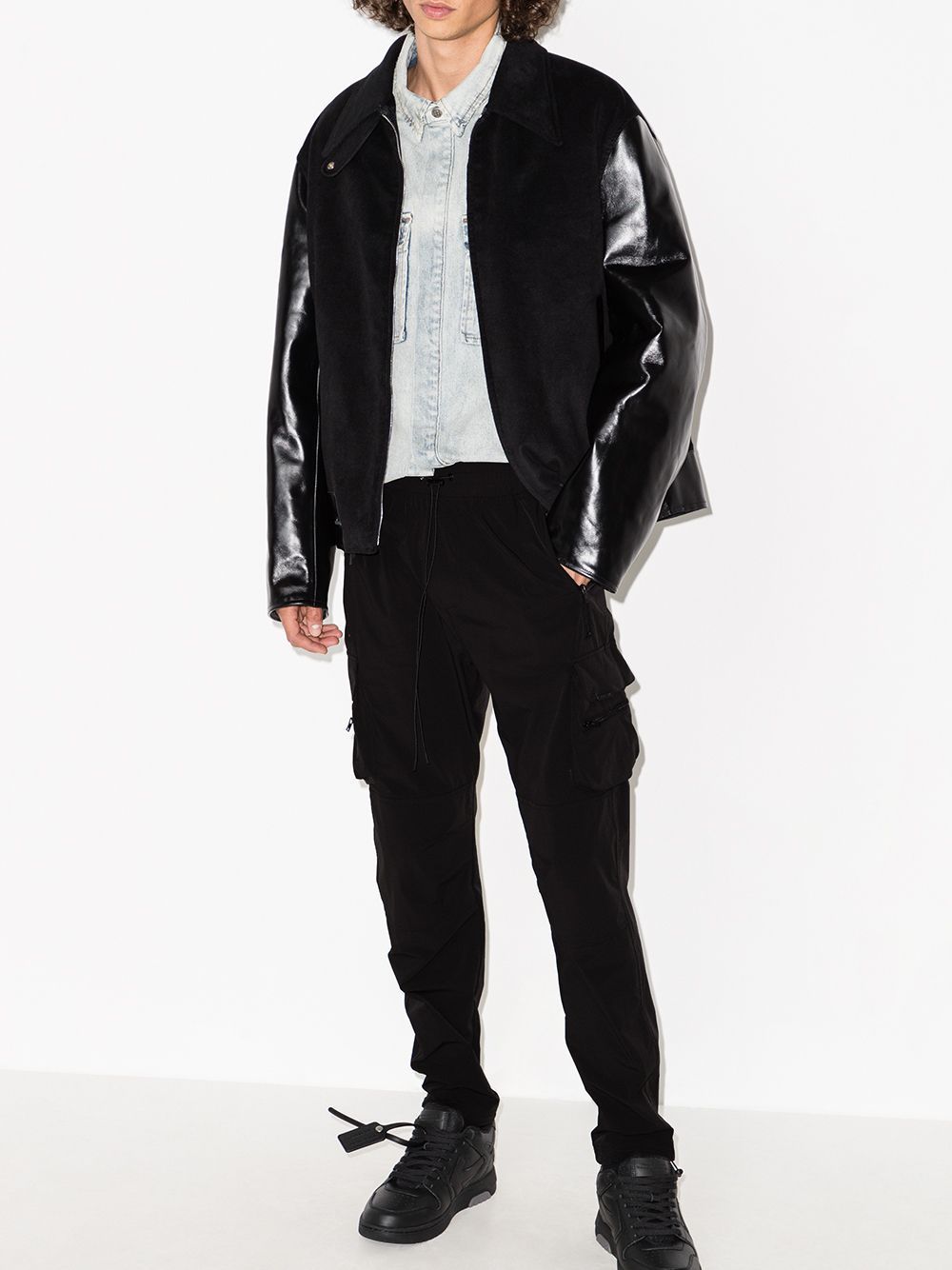 Represent Stretch Nylon Cargo Pant With Pockets In Black