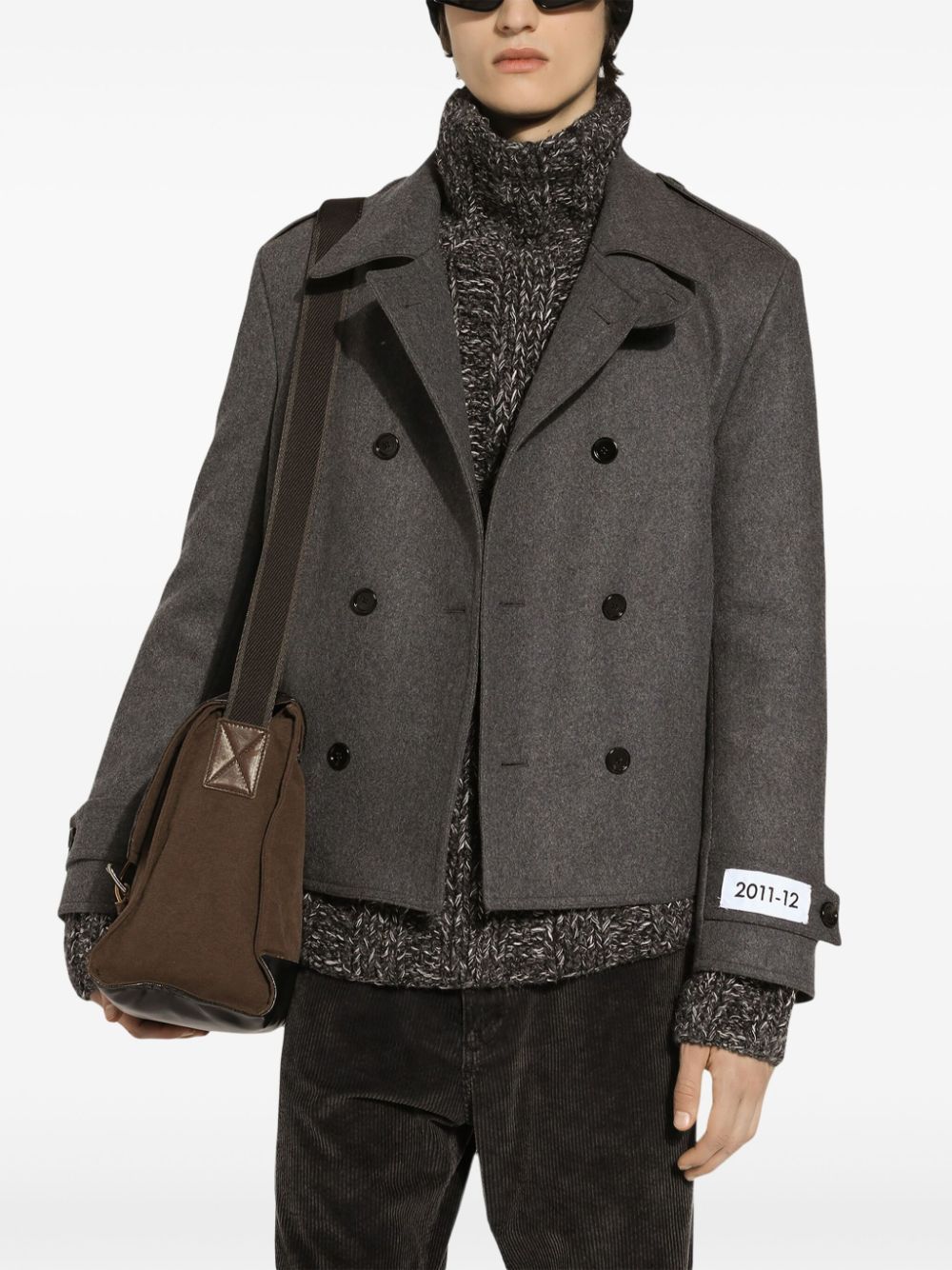 Dolce & Gabbana Double-breasted Wool Coat With Epaulets And Modern Cut In Black