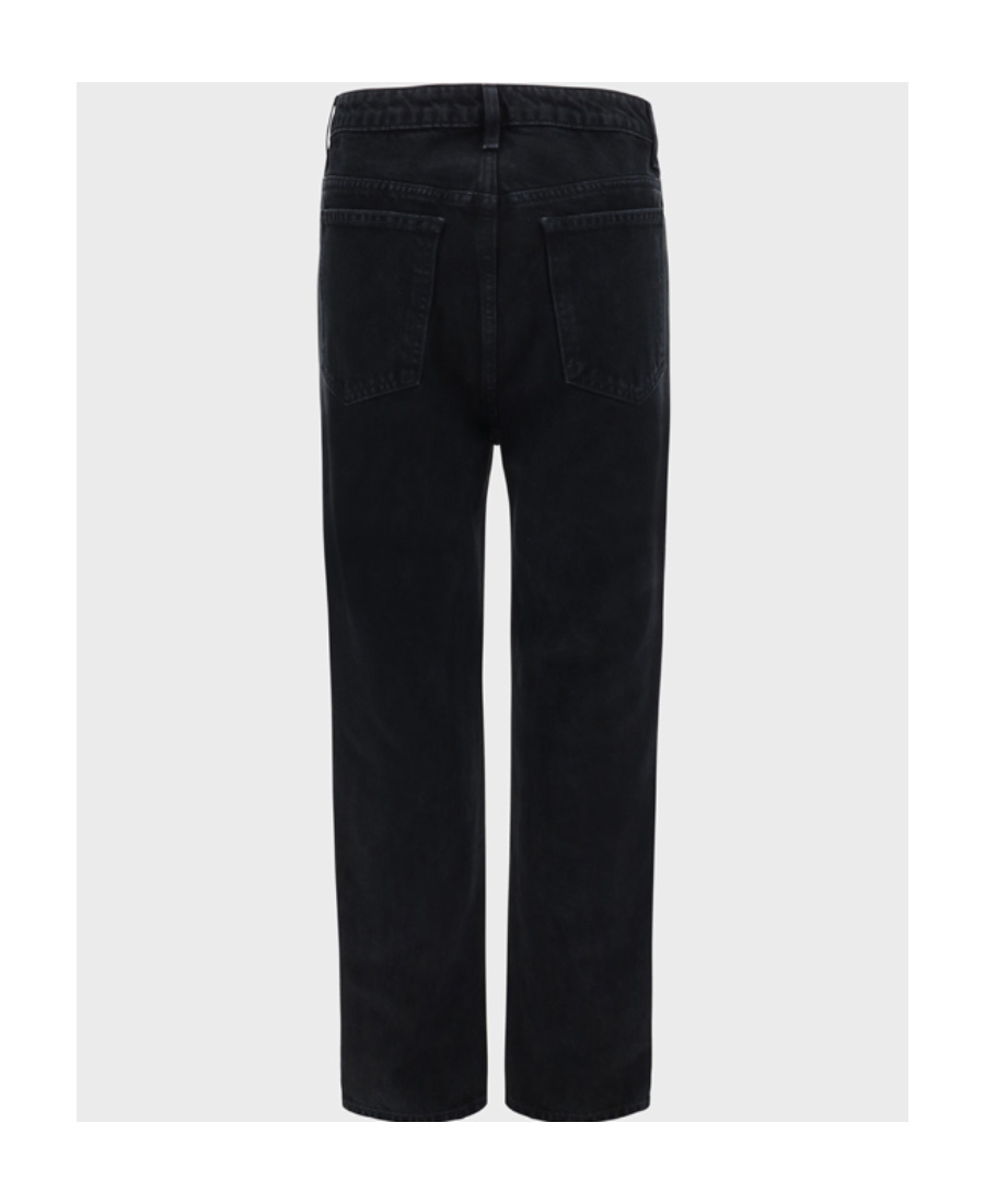 Khaite Bacall Low Rise Straight Jeans In Black