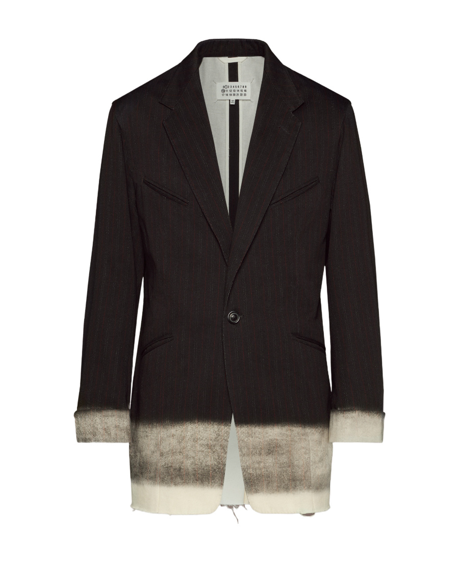 Maison Margiela Pendleton Pinstripe Blazer In Black
