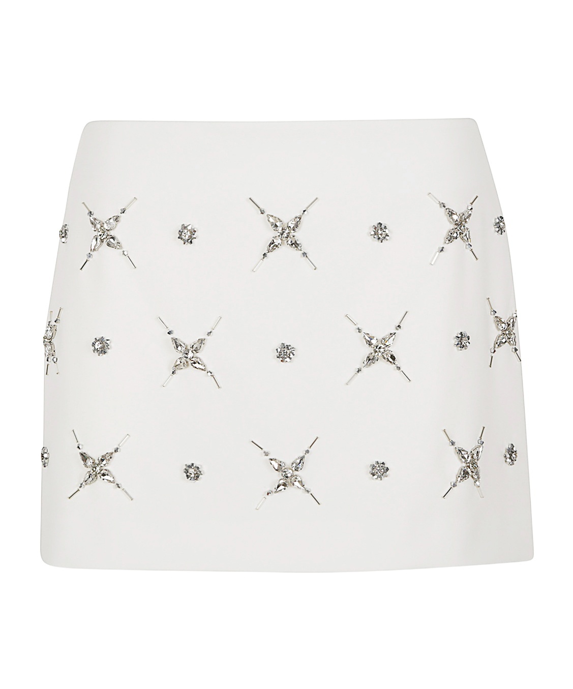 Pinko Embellished Double-layer Mini Skirt In White