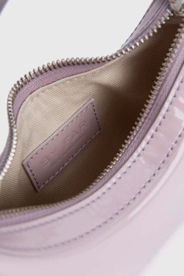 By Far Leather Cosmo Bag With Chain Strap Detail In Purple