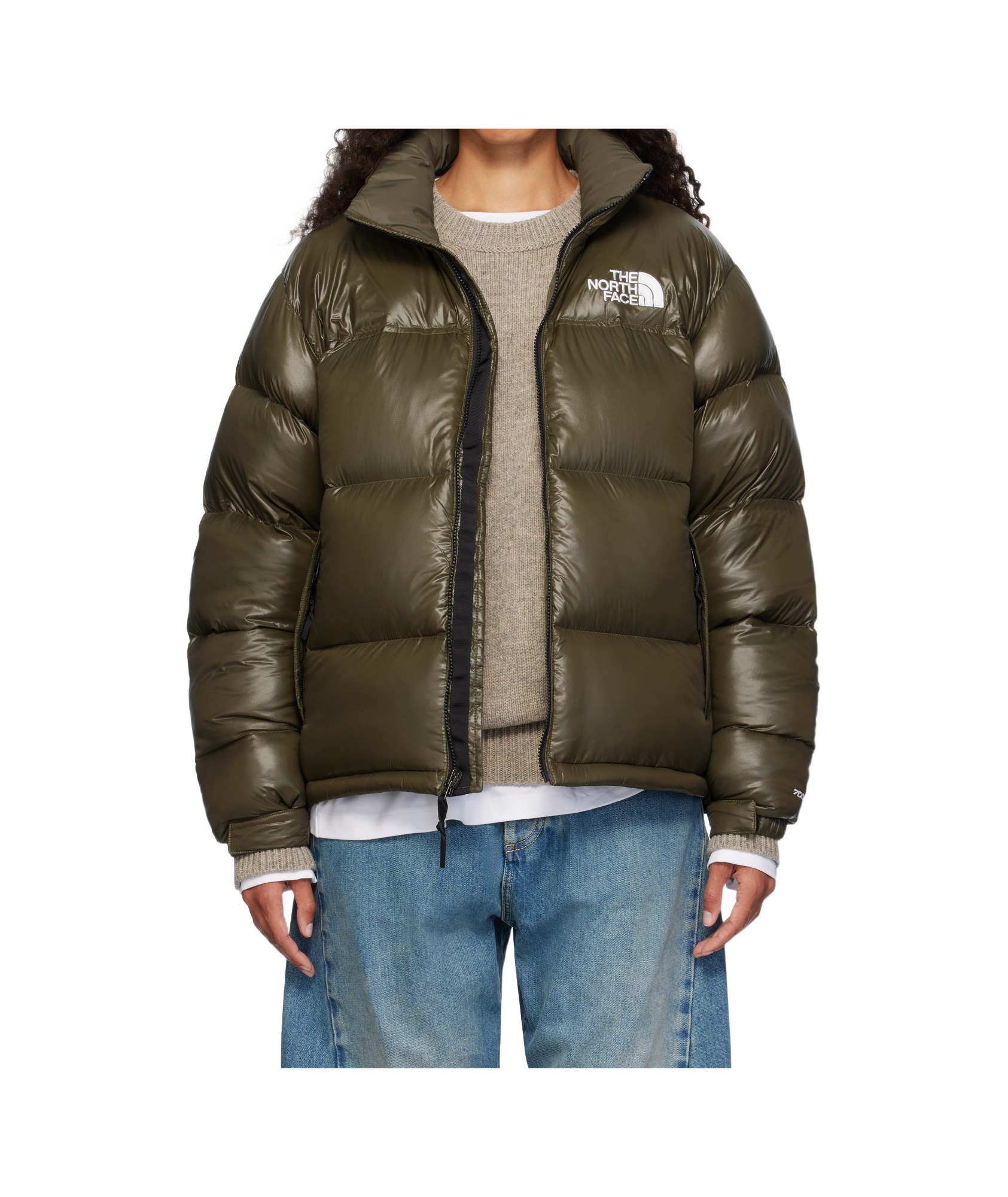 The North Face Ssense Exclusive Khaki 1996 Retro Shine Nuptse Down Jacket In Multicolor