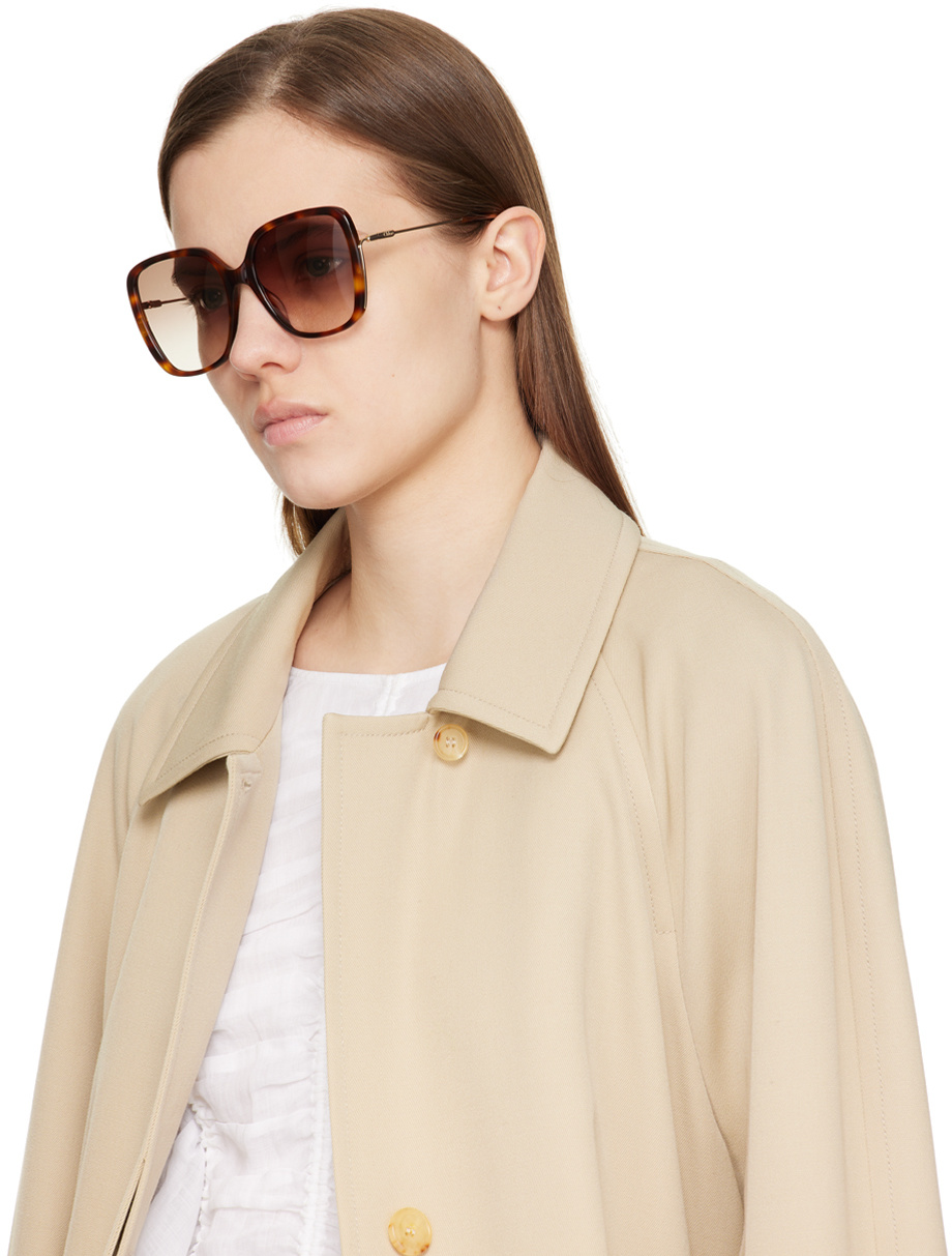 Chloé Tortoiseshell-effect Square-frame Sunglasses In Brown