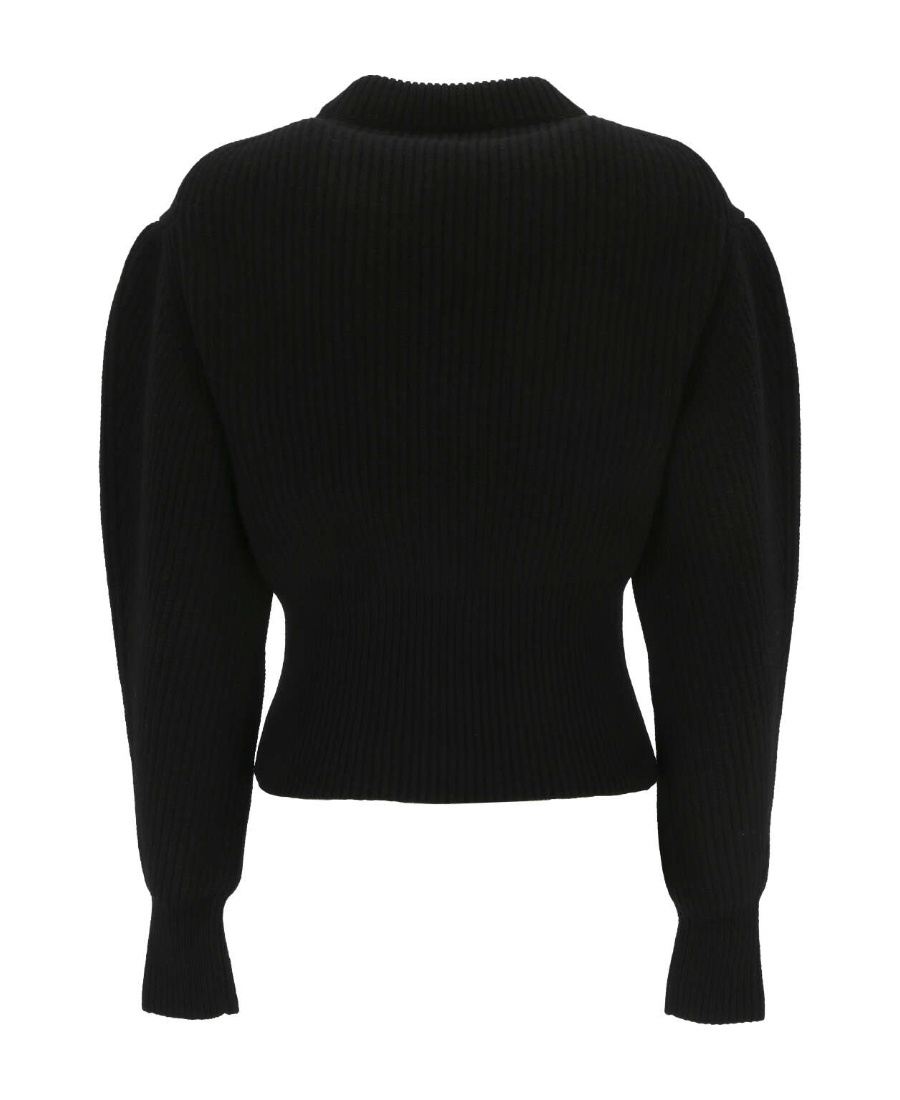 Alexander Mcqueen Orchid-intarsia Wool Jumper In Black