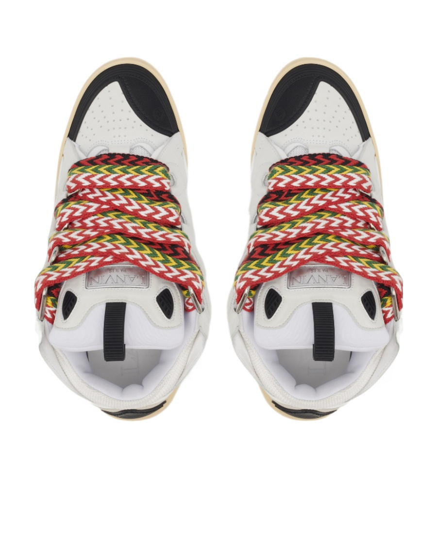 Lanvin Exaggerated Silhouette Leather And Rubber Sneakers In White