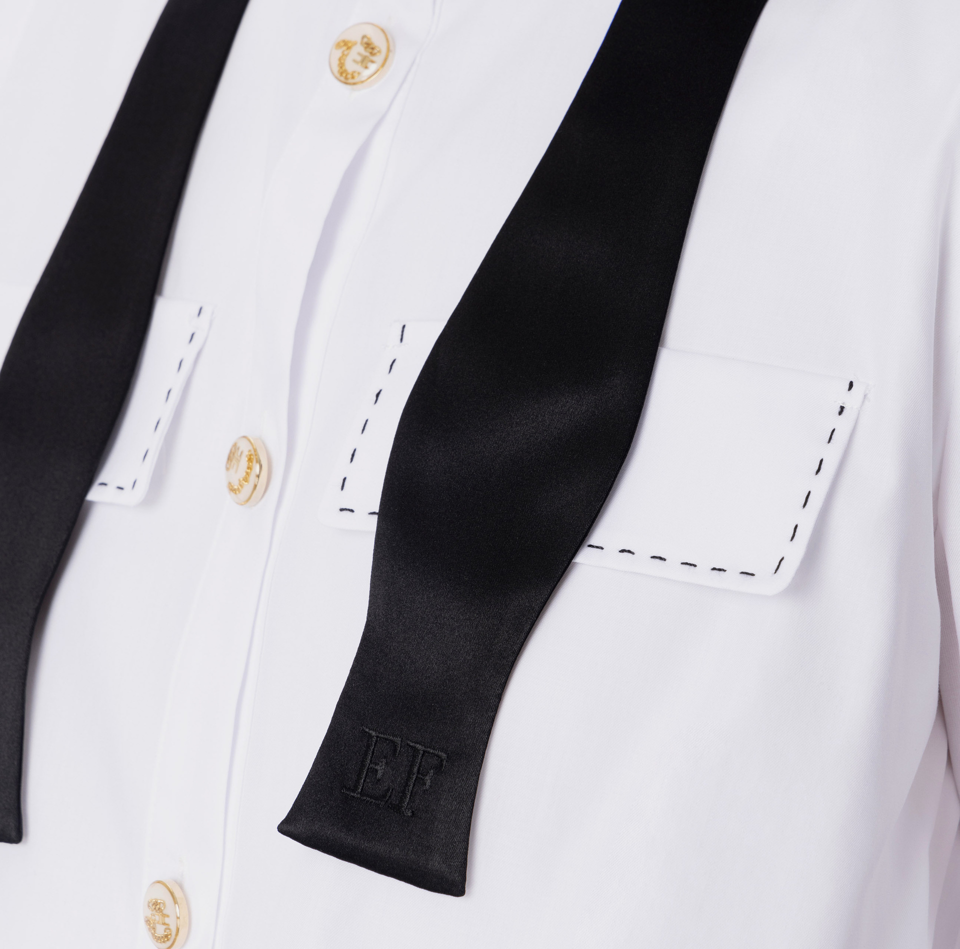 Elisabetta Franchi Bowtie Poplin Shirt In Black