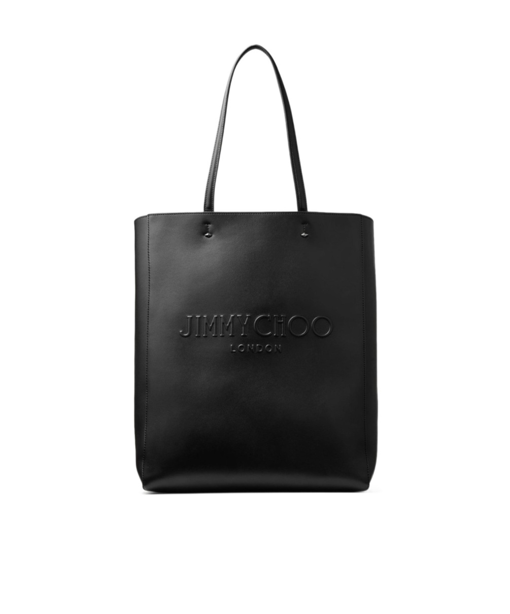 Jimmy Choo Debossed-logo Leather Tote Bag In Black